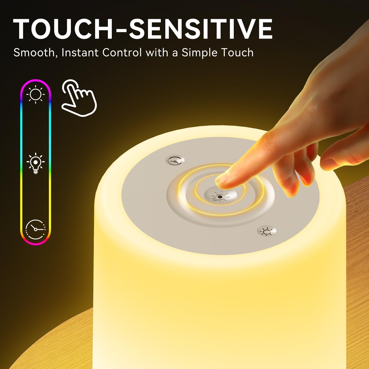Thumbnail 6 de Auxmir Lampada da comodino LED Touch RGB ricaricabile 3000mAh con timer e 4 modalità