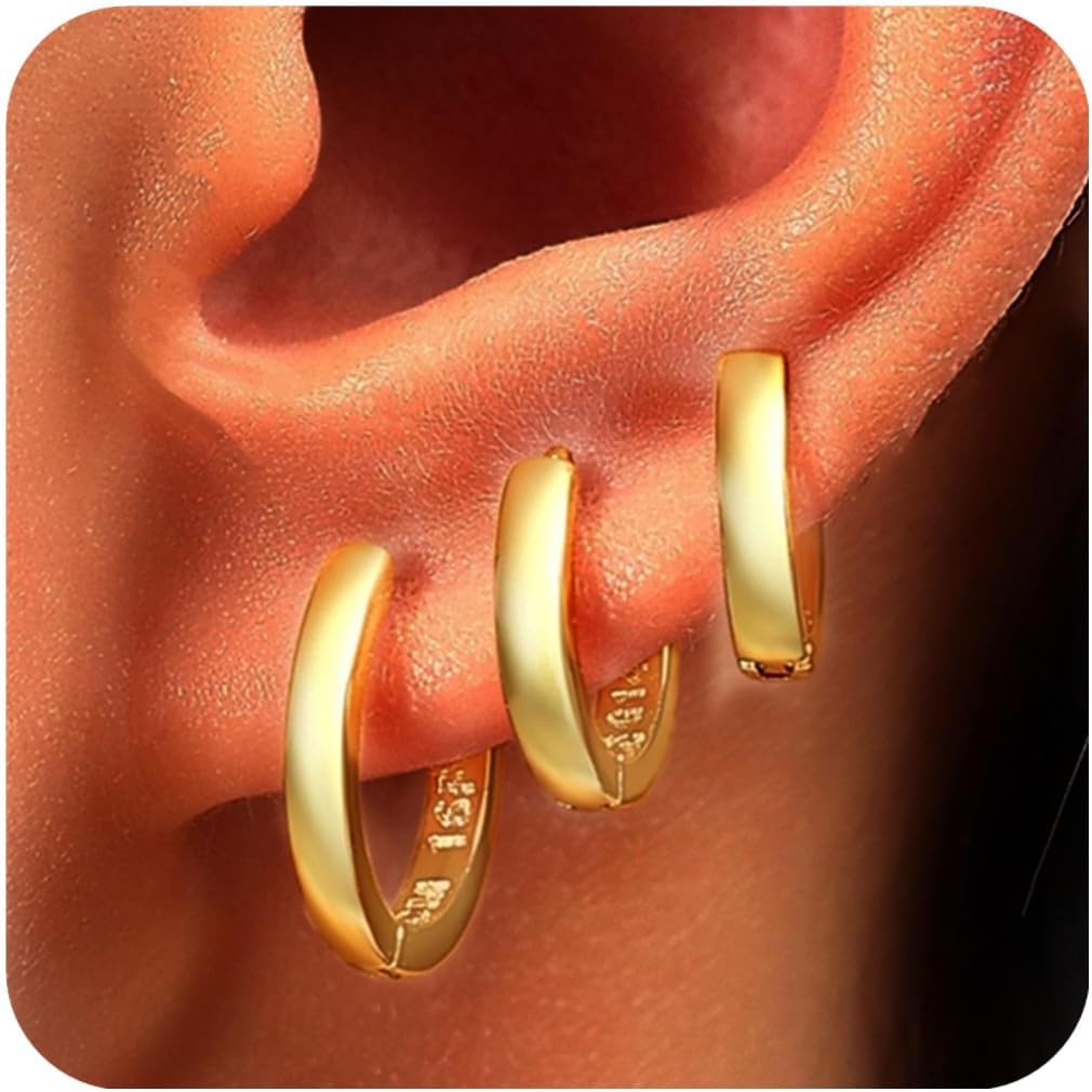 Detalle de ORANGELOVE Huggie Hoop Earrings, 14K Gold-Plated