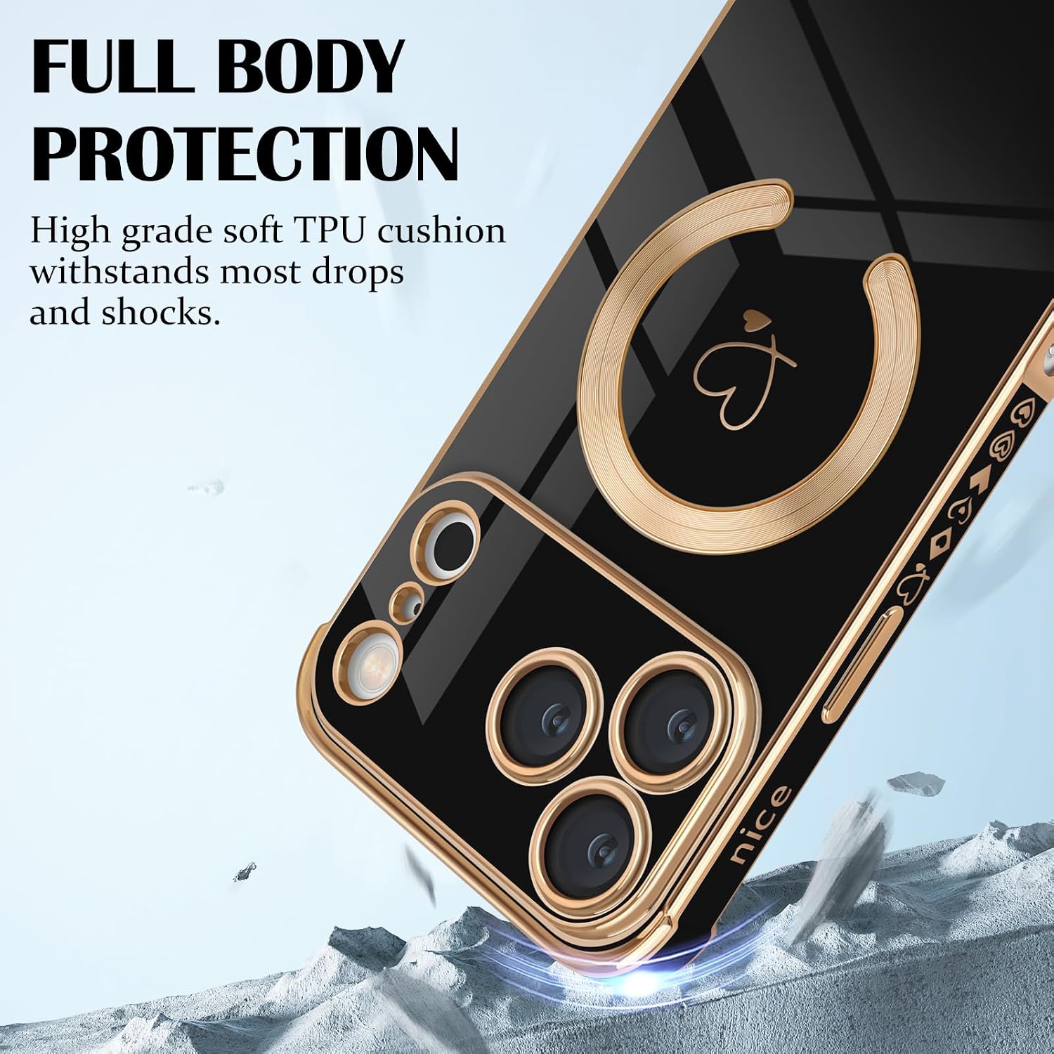 Thumbnail 3 de Newseego Magnetic Case for iPhone 17 Pro Max with Heart Pattern
