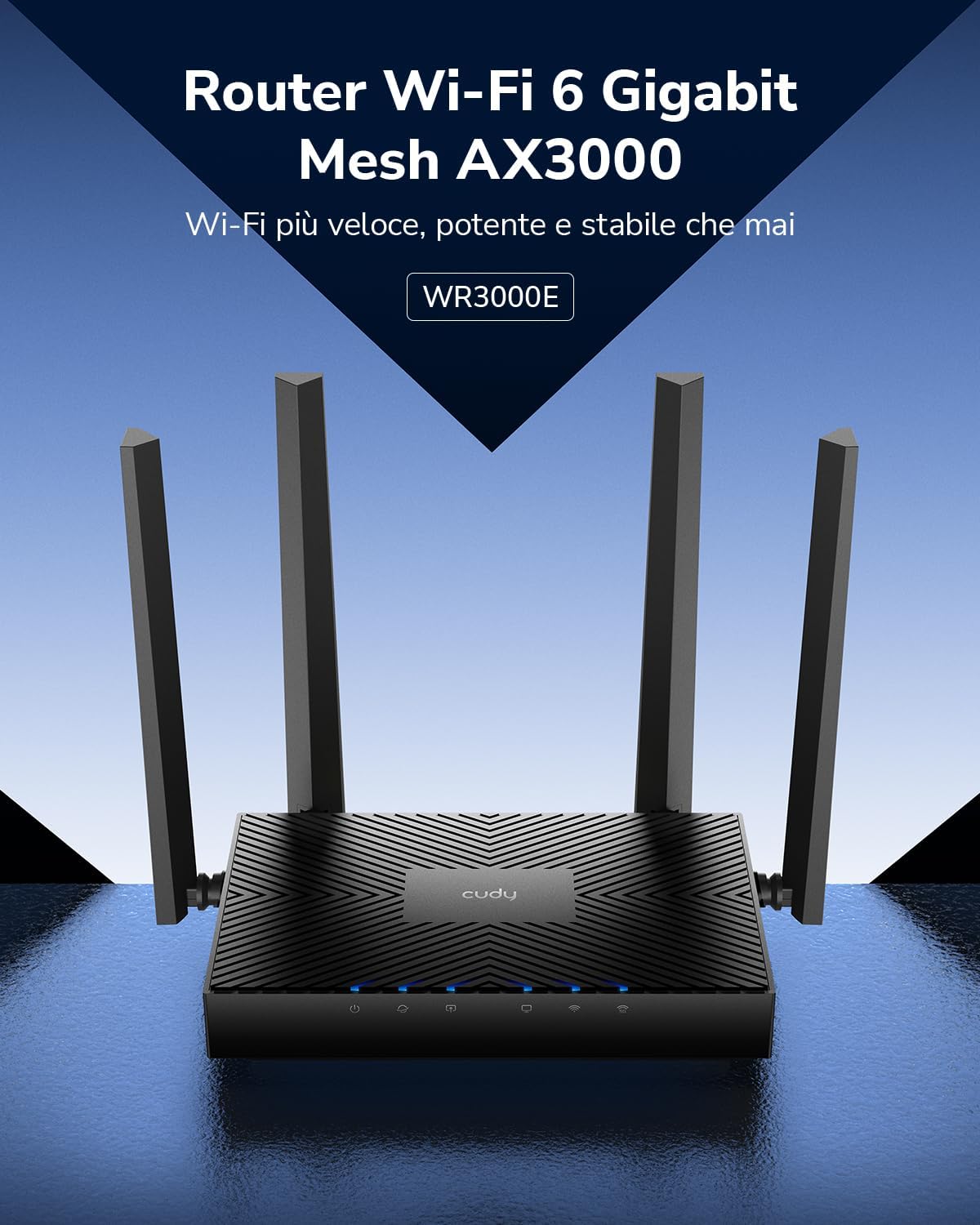 Detalle de Cudy WR3000E WiFi 6 router AX3000