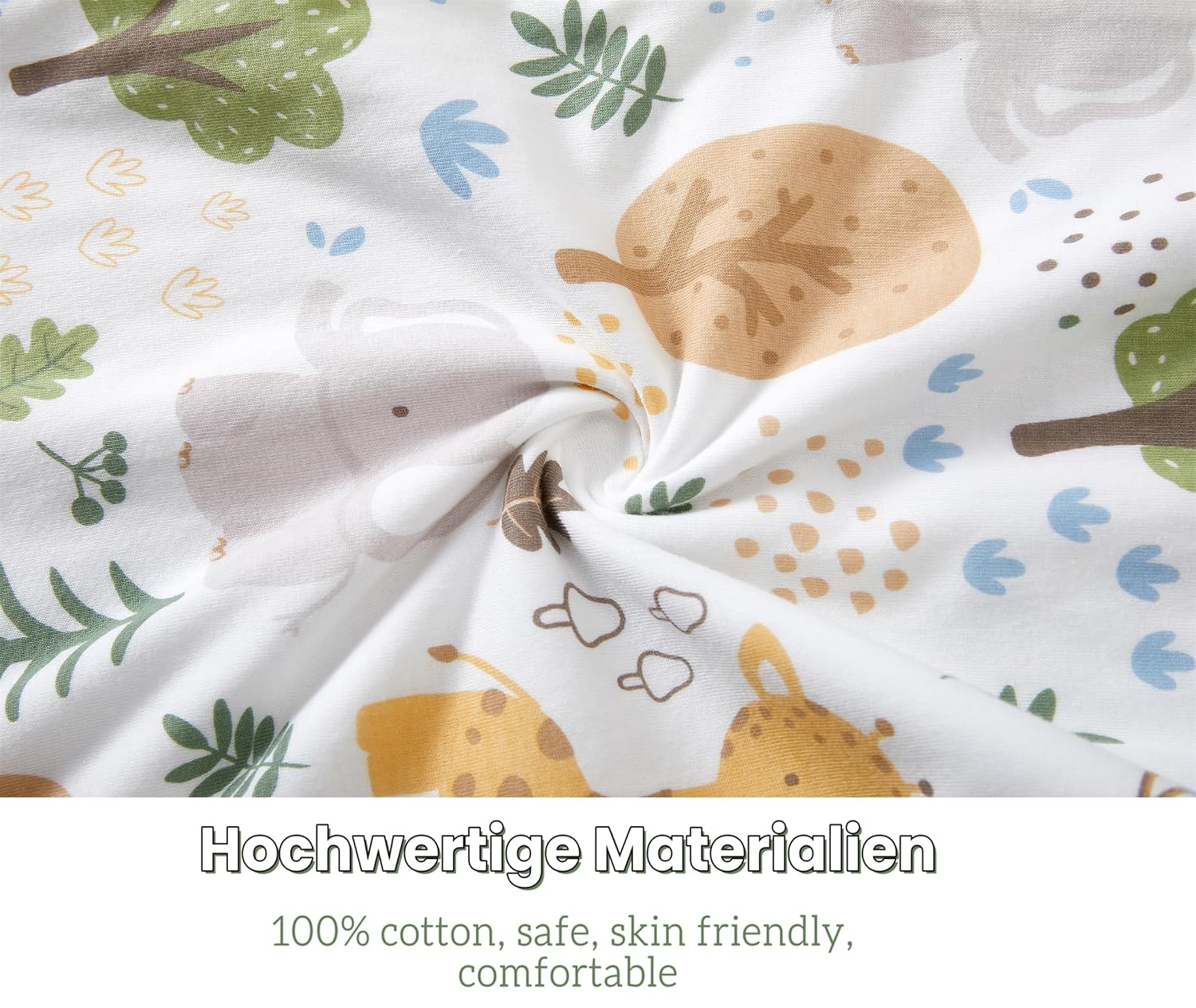 Detalle 2 de Chilsuessy Schlafsack 1 Tog – Ganzjahres Baby Schlafsack aus 100% Baumwolle, 110 cm, Giraffe Motiv