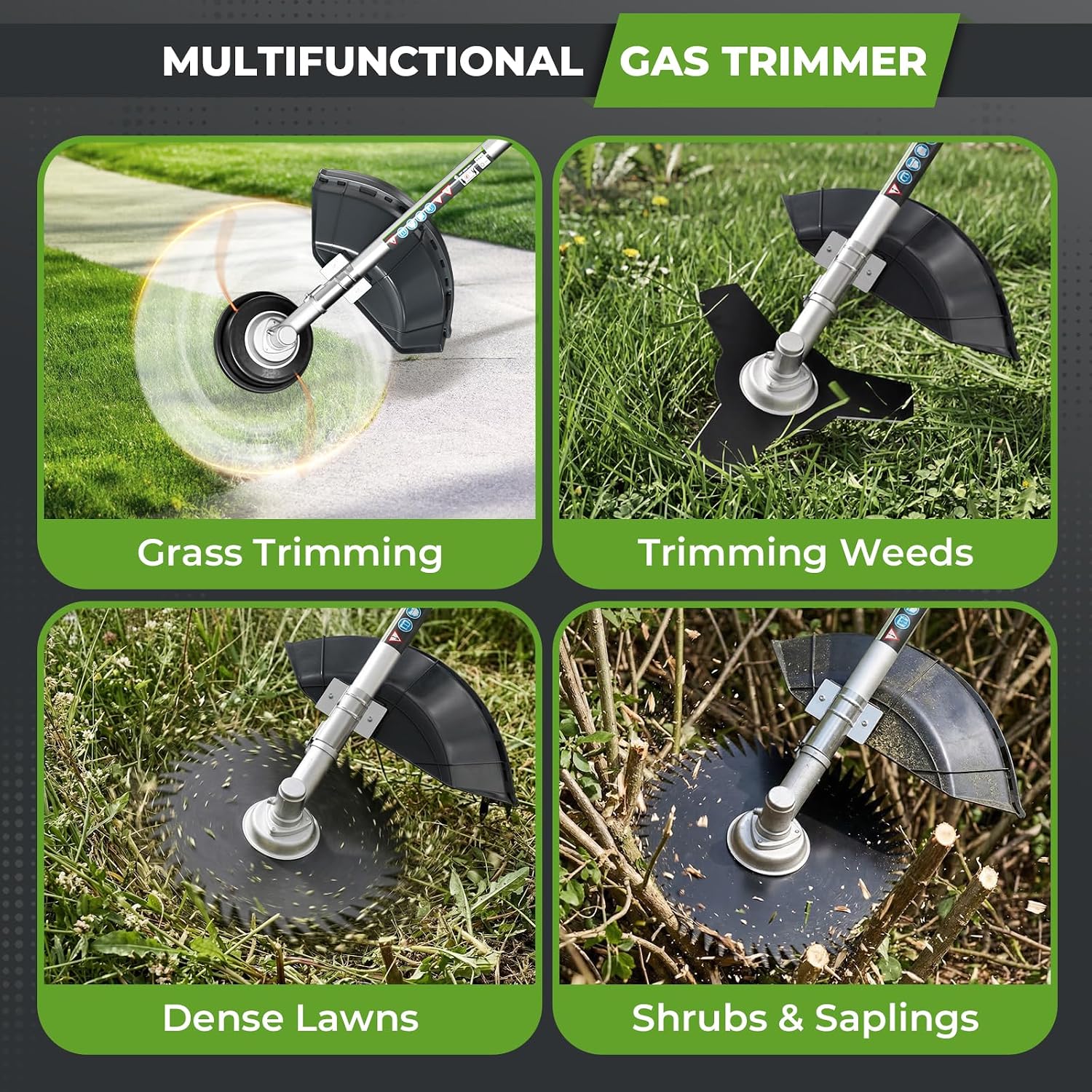 Thumbnail 6 de Baococo 52CC Gas-Powered 6-in-1 String Trimmer with Pole Saw and Hedge Trimmer