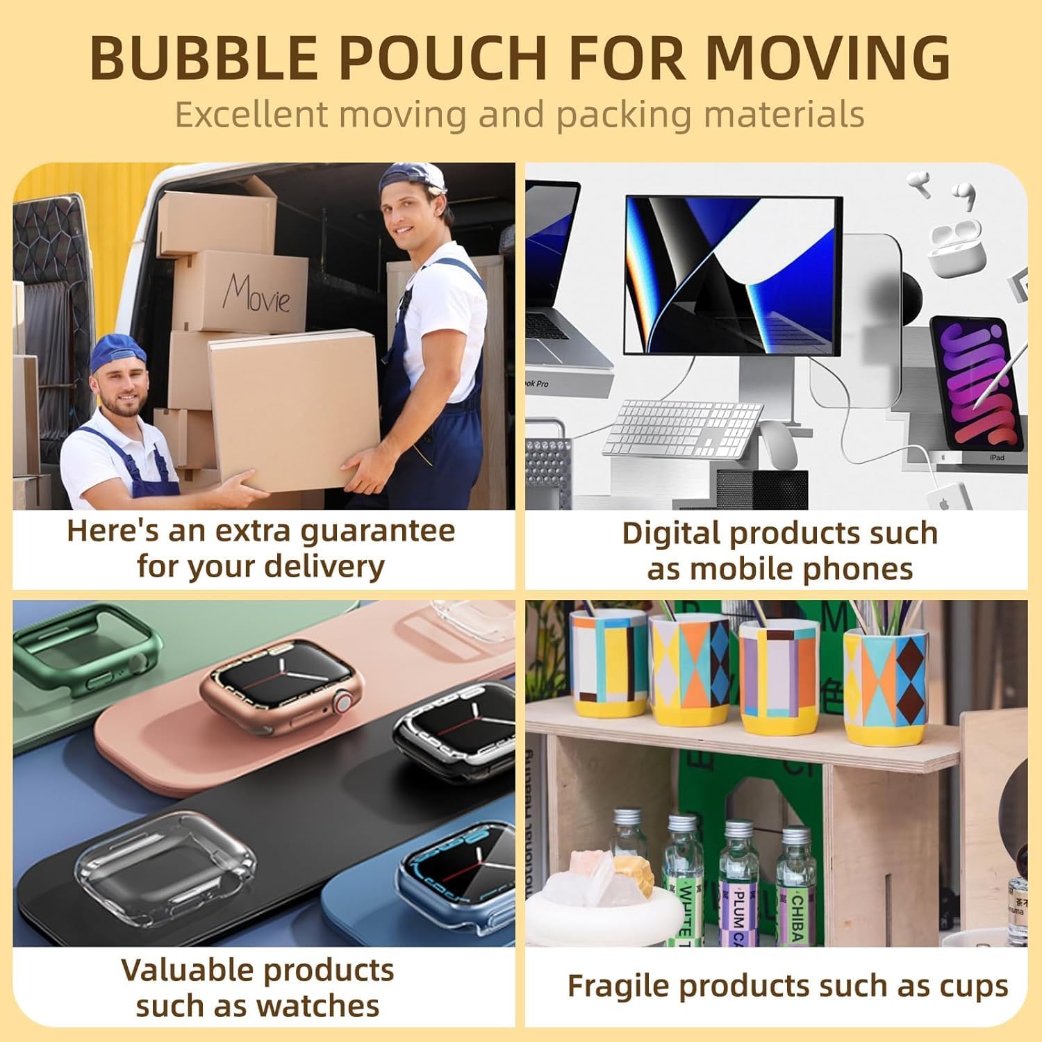 Thumbnail 5 de XHMAXE 50Pcs Bubble Bag: 15cm x 25cm Pouches for Safe Shipping, 6x10in Double-Wall Cushioning
