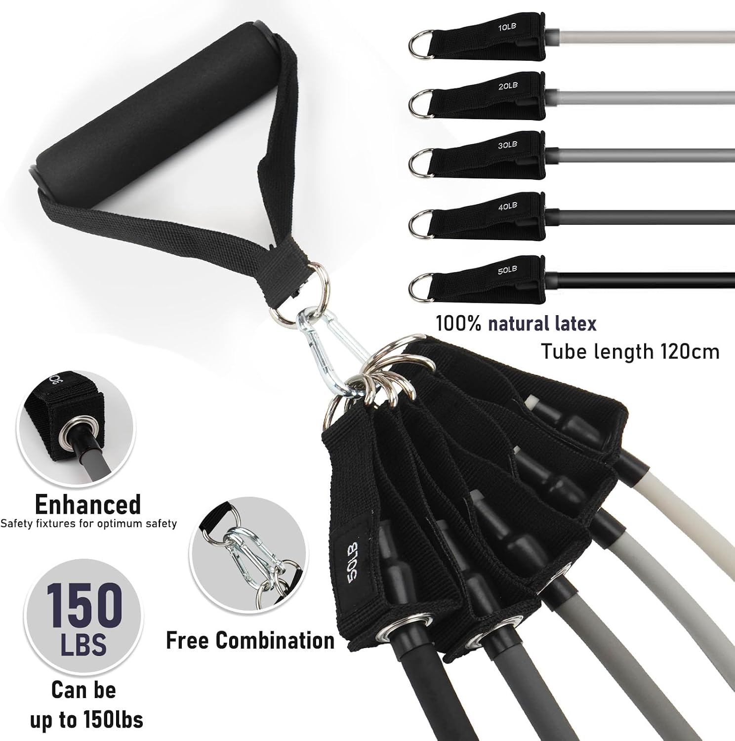 Detalle 2 de JATEKA Elastici Fitness set 5 livelli resistenza