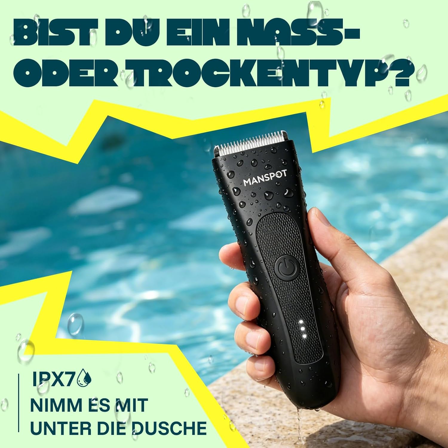 Detalle 1 de Körperhaartrimmer MANSPOT 4 Aufsätze