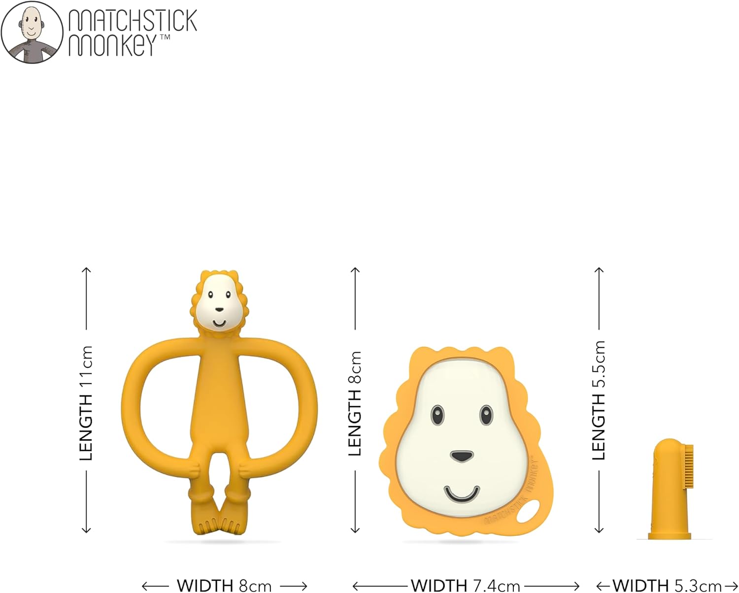 Detalle 2 de Matchstick Monkey Antimicrobial Teething Starter Set (Ludo Lion) – teethers and silicone finger toothbrushes for 3+ months
