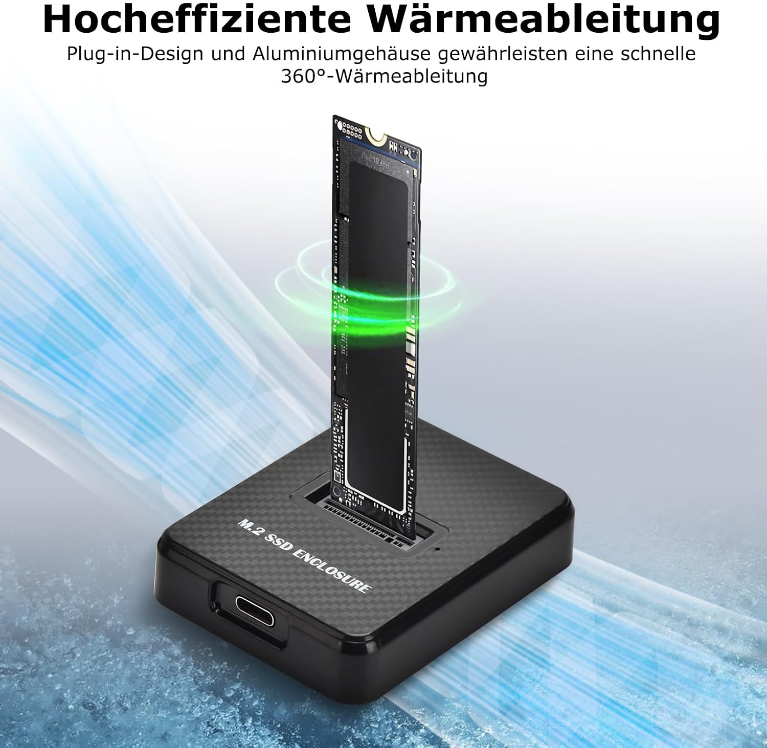 Detalle de M.2 NVMe & SATA Festplatten Docking Station – USB 3.1 Gen2 10 Gbit/s für M-Key/B+M Key