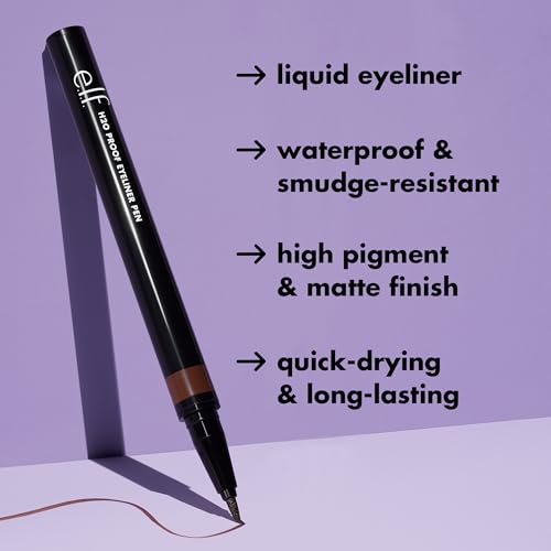 Detalle 2 de e.l.f. H2O Proof Eyeliner Pen: Waterproof Felt-Tip Liner for Bold, Defined Eyes