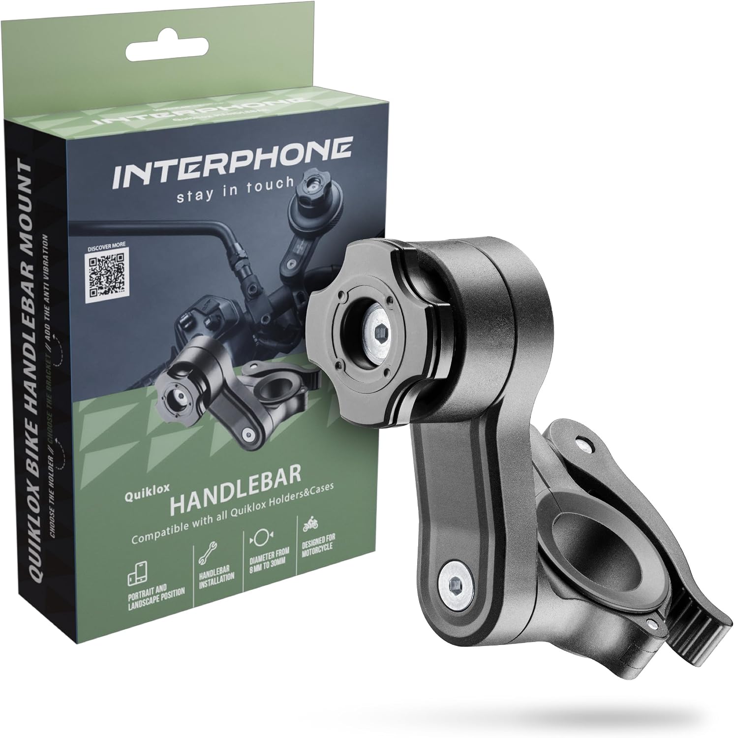 Detalle de INTERPHONE QUIKLOX: Supporto per Smartphone da Manubrio Moto, Modularità e aggancio rapido