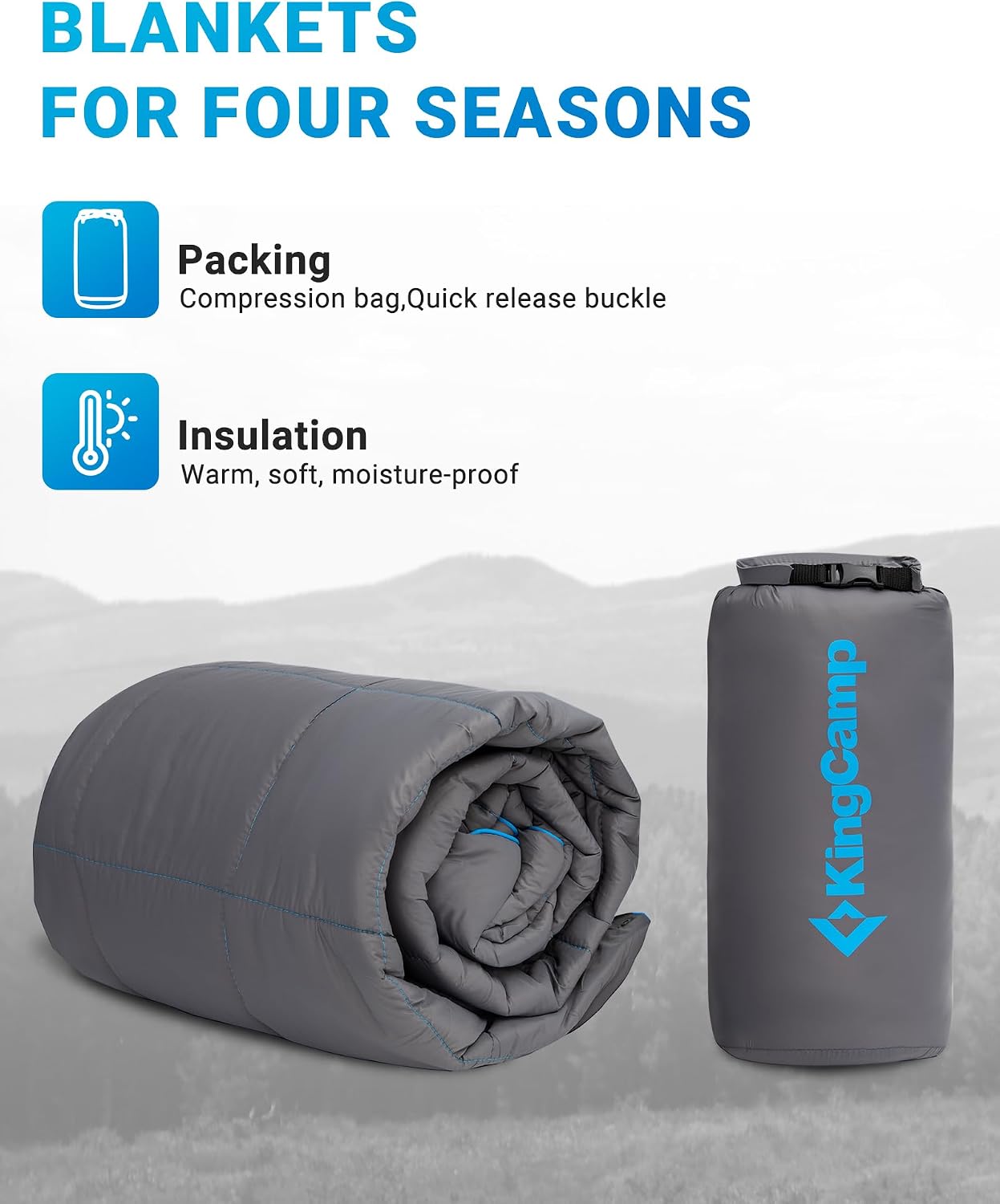 Thumbnail 6 de KingCamp KS2432_CHARCOAL-USKC Ultralight Wearable Camping Blanket, 69" x 53