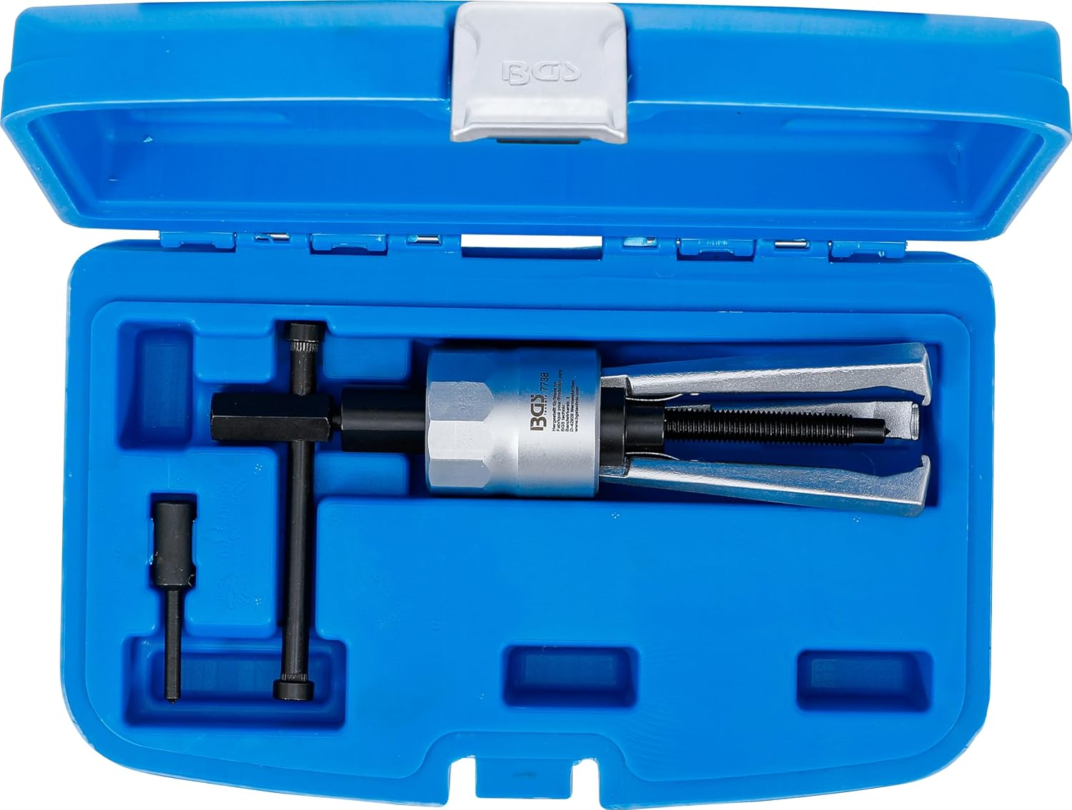 Detalle de BGS 7738 miniature 3-arm puller, 19–45 mm, alloy-steel head