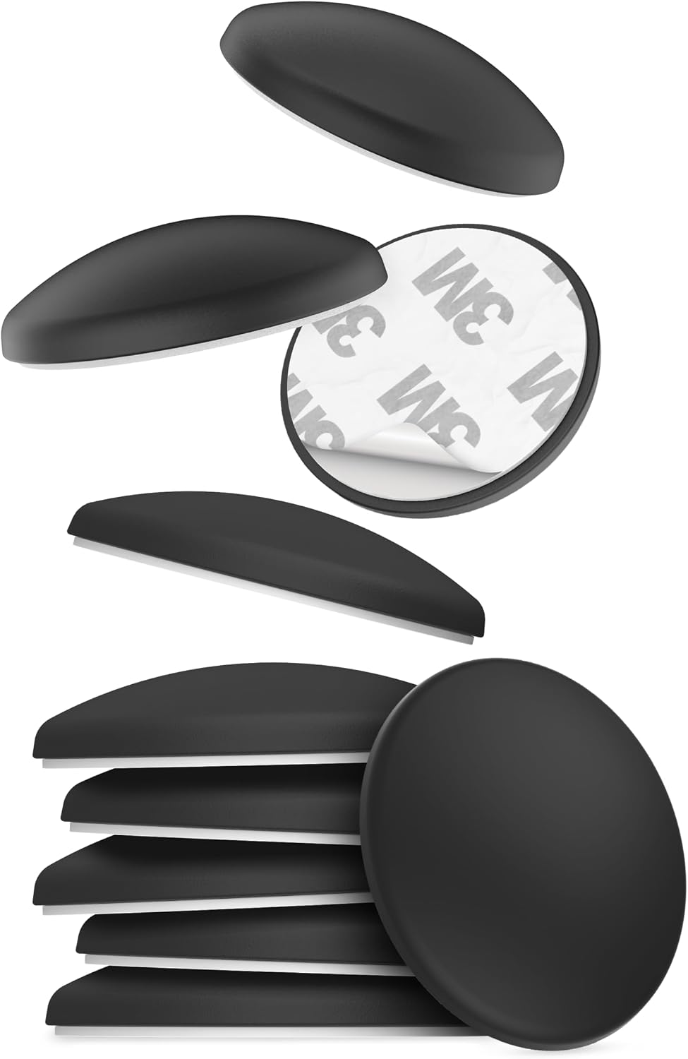 Detalle de virea lot de butées de porte 40 x 8 mm noir – butoirs muraux autocollants pour protéger murs et meubles