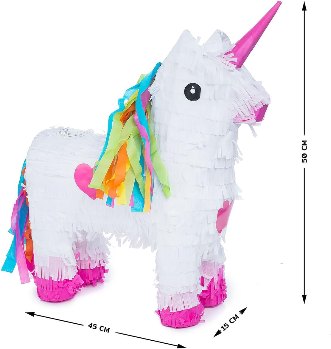 Detalle 2 de Pinata Party-Dekoration Einhorn – Befüllbar mit Süßigkeiten für Kindergeburtstag und Hochzeit