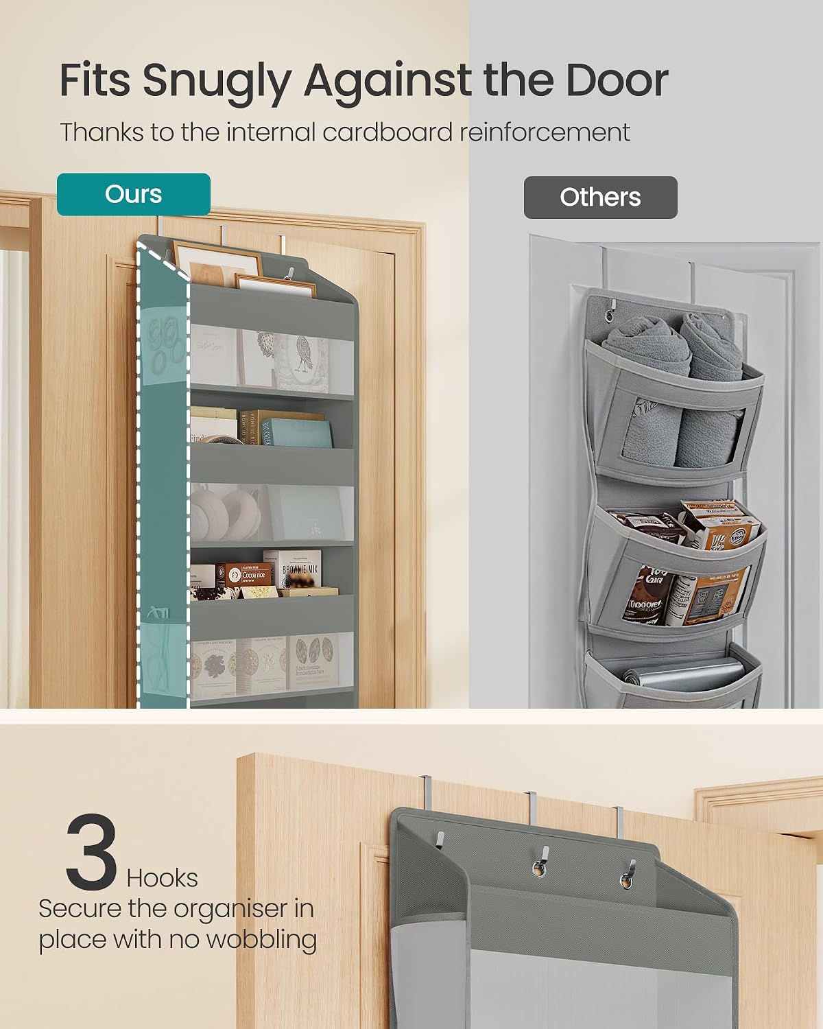 Thumbnail 4 de SONGMICS Tina Collection RDH011GD01 Over-the-Door Organisers, Set of 2, 5-Tier