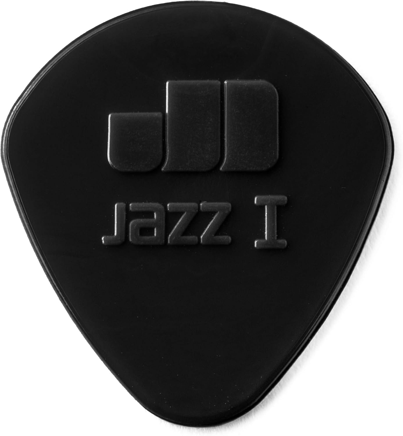 Detalle de Jim Dunlop 47R1S Stiffo-Round gitarrplektrum i svart nylon
