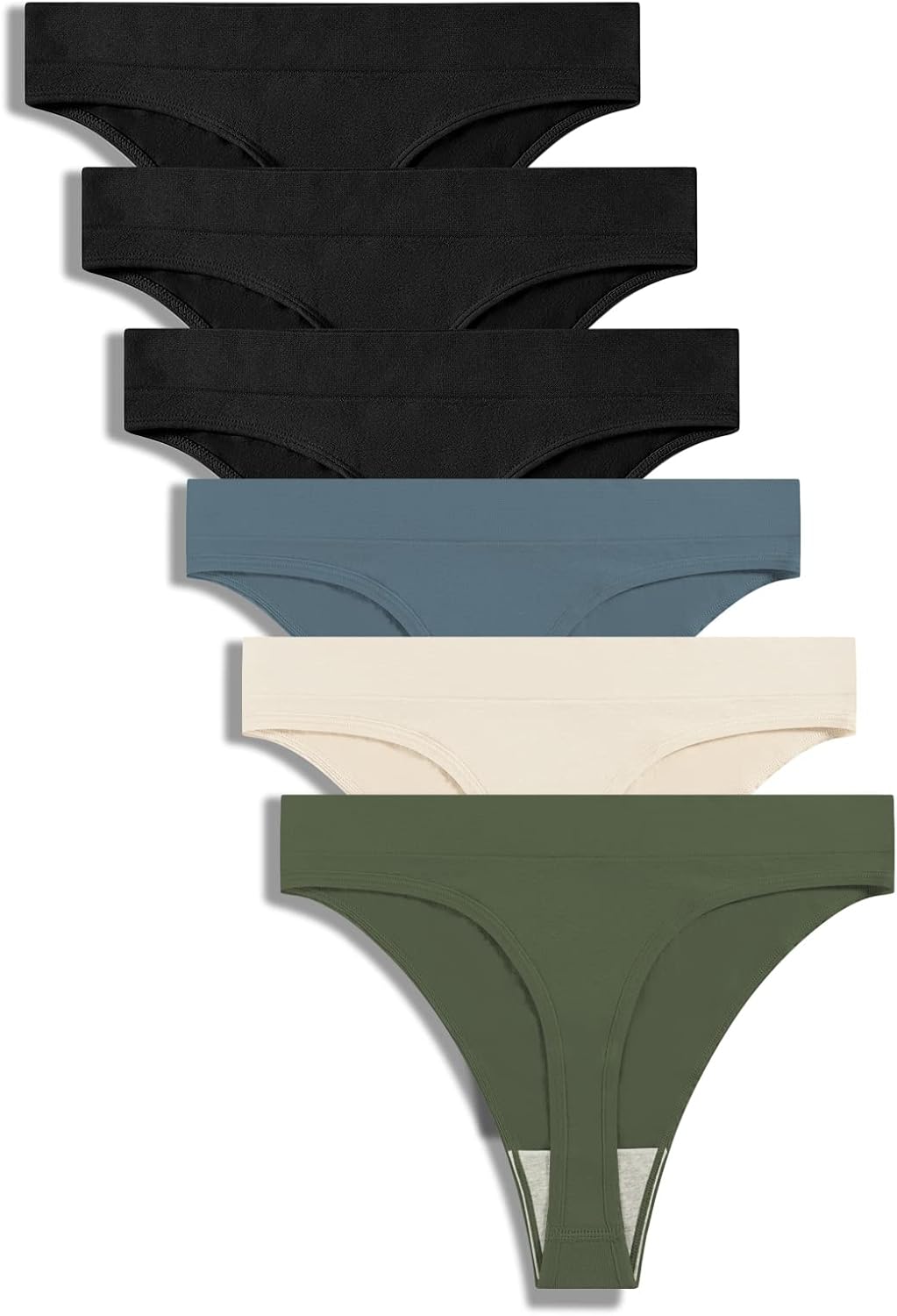 Detalle de GRANKEE High Waisted Seamless Thong 6 Pack