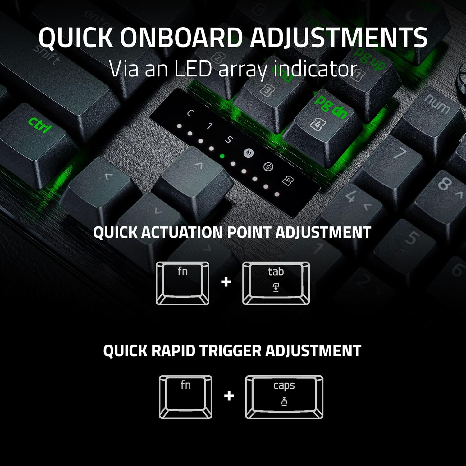 Thumbnail 5 de Razer Huntsman V3 Pro esports gaming keyboard with analog optical switches, Rapid Trigger, and Razer Snap Tap (Black)