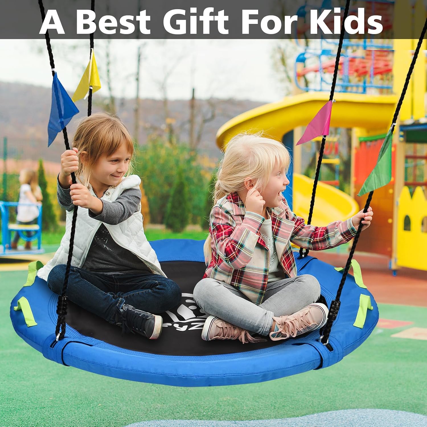 Thumbnail 3 de HeyZoo Tree Swing, Saucer Flying Swing 40 Inch for Kids