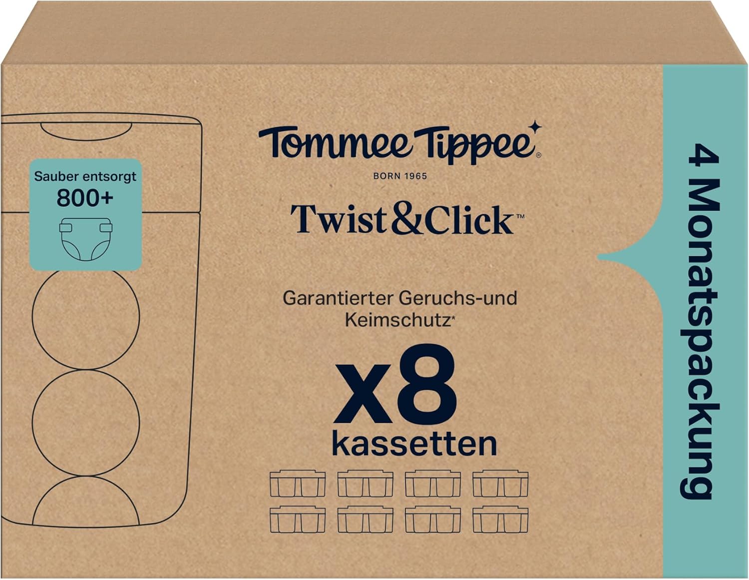 Detalle 2 de Tommee Tippee Twist & Click Nachfüllkassetten 8×10,5 m