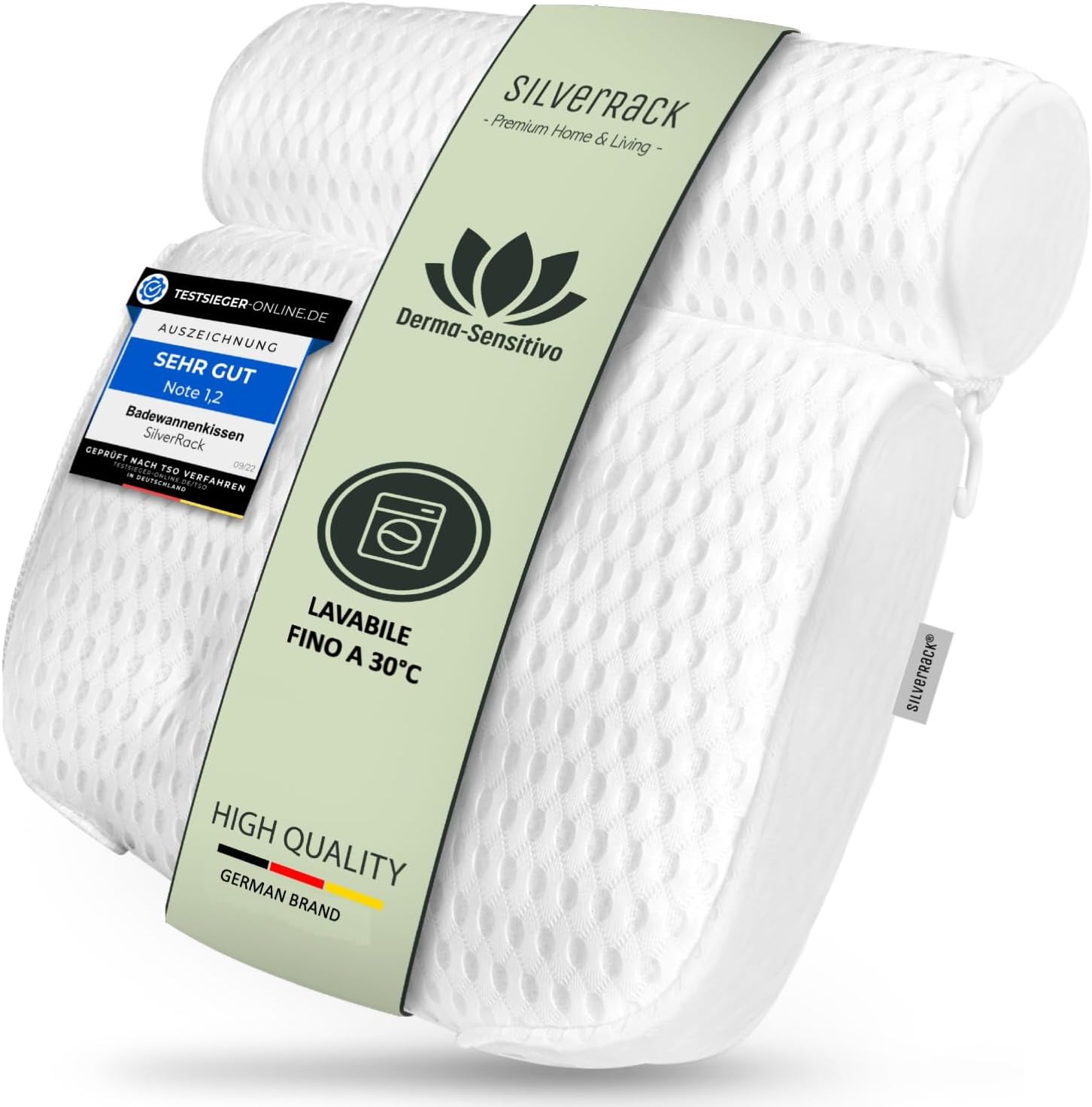Thumbnail 6 de SilverRack Cuscino da bagno MORBIDO Grigio 4D – Supporto ergonomico per testa e collo con ventose sicure