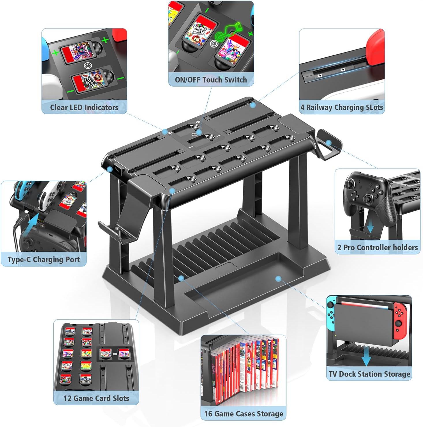 Detalle 2 de Tokluck Switch Storage Tower Charging Dock