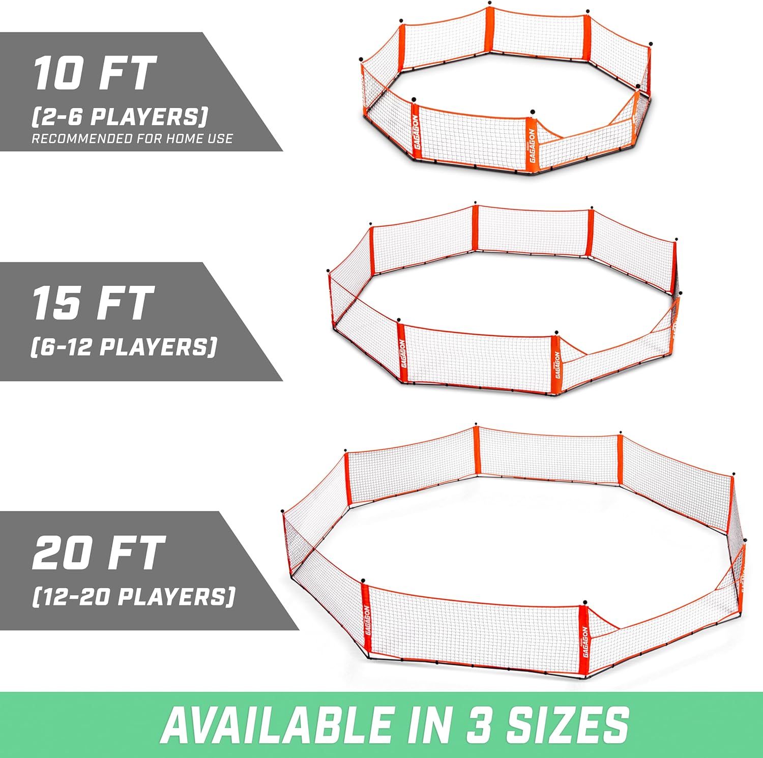Detalle de GoSports Gaga Ball Pit (10 ft, 15 ft or 20 ft) – Portable Indoor/Outdoor Gagagon Arena