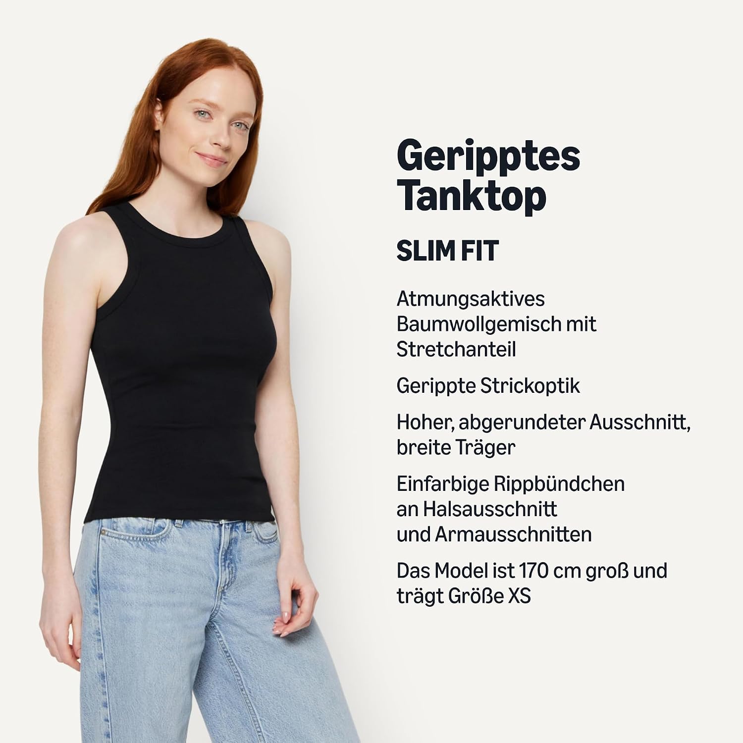 Detalle de Amazon Essentials Damen Slim-Fit Tanktop mit Rippstrick