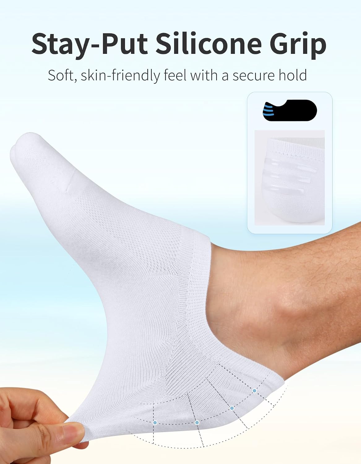 Detalle de CLOSEMATE Trainer Invisible Ankle No Show Socks for Men & Women – 6 Pairs