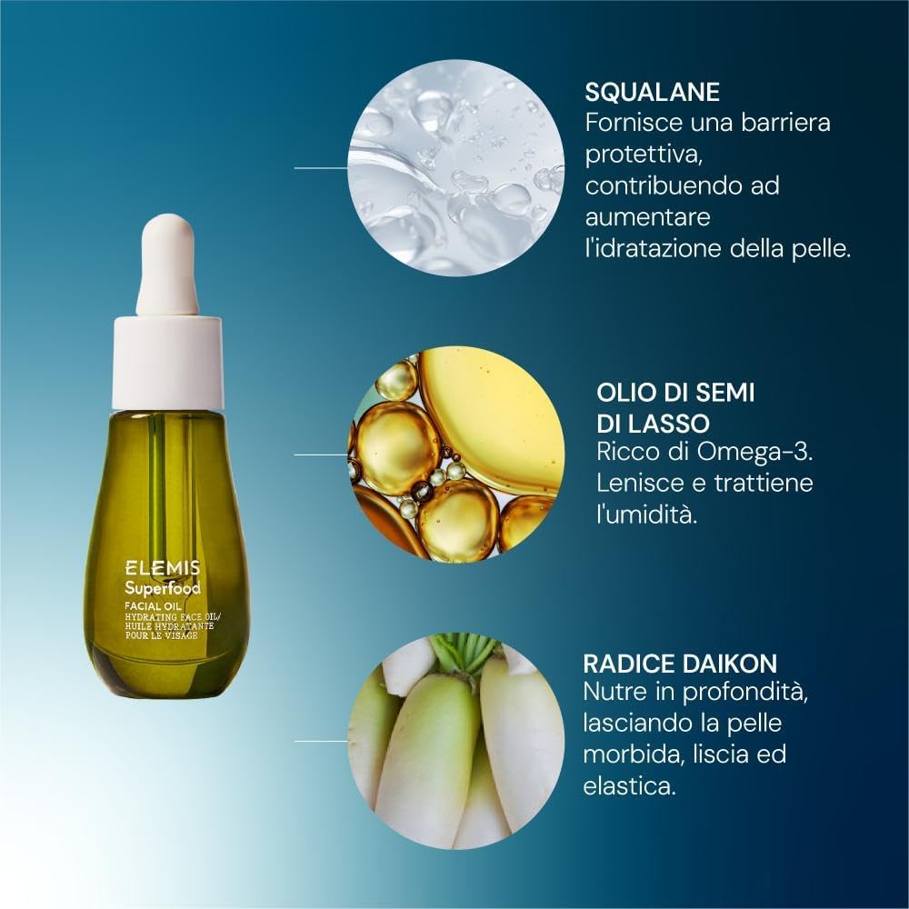 Detalle de Elemis Pro-Collagen Oilo – Olio viso alla rosa e olio marino
