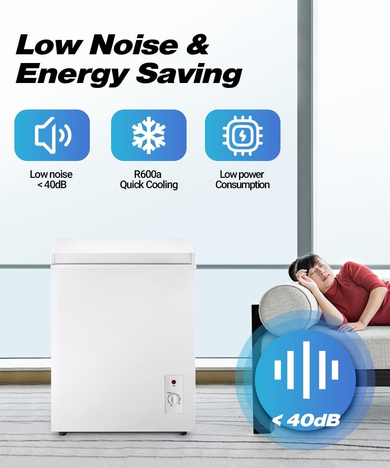 Detalle de OOTDAY BD-200-WHITE-0626 7.0 cu. ft. Chest Freezer with 7-Level Thermostat