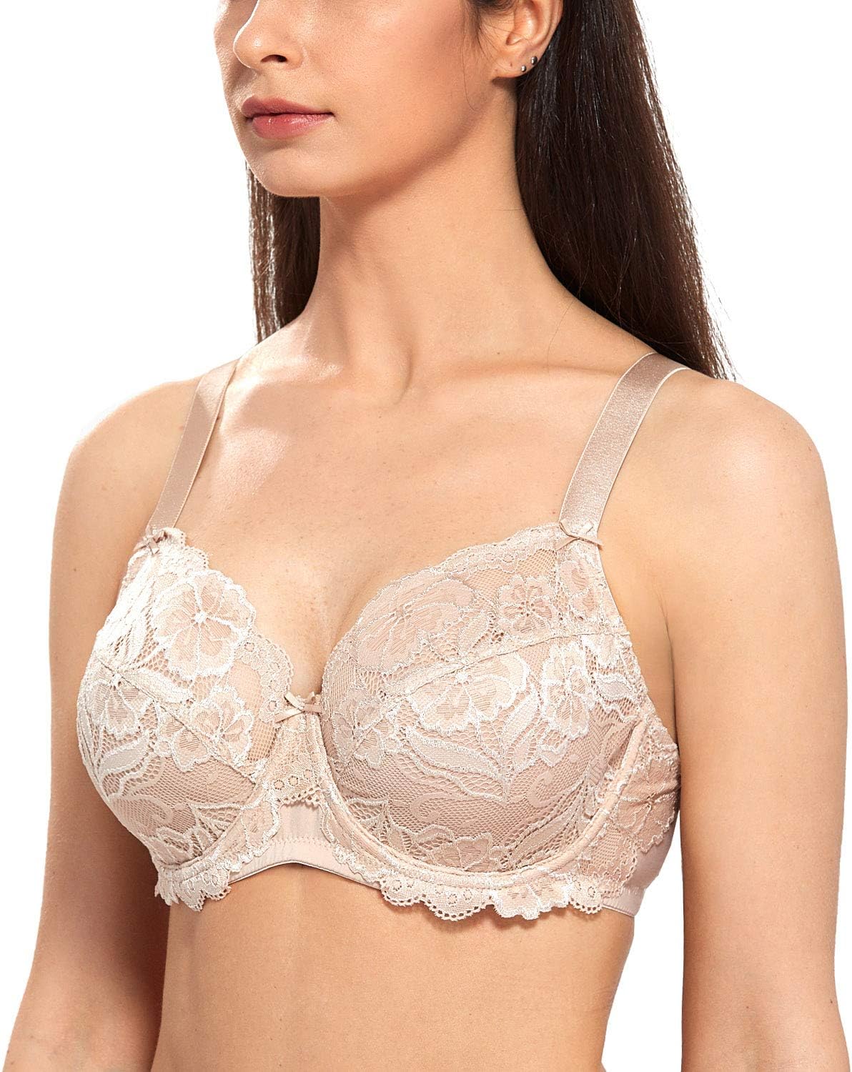 Detalle de DELIMIRA Women's Full Coverage Lace Plus Size Bra with Underwire
