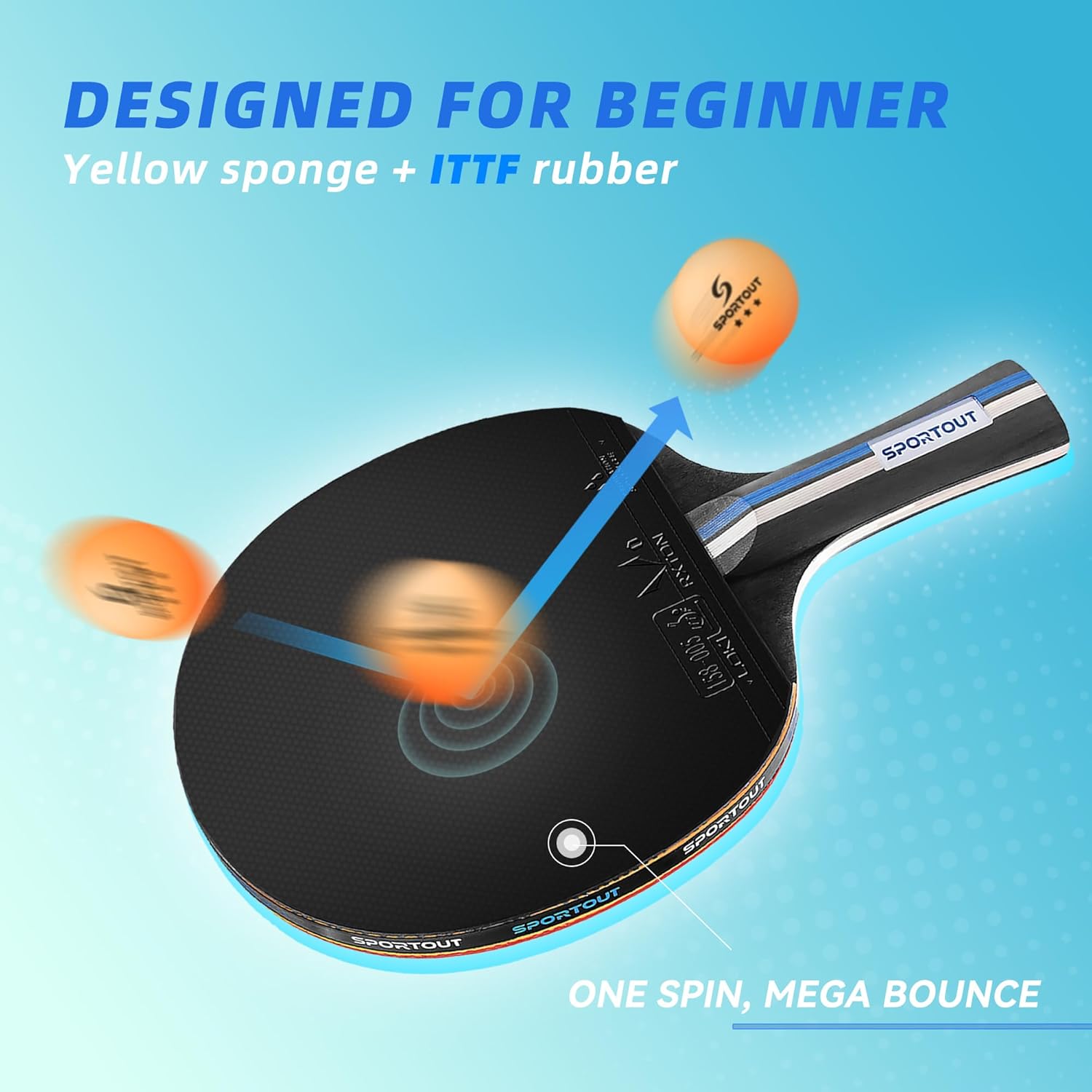 Detalle de Sportout Racchette ping pong set 2