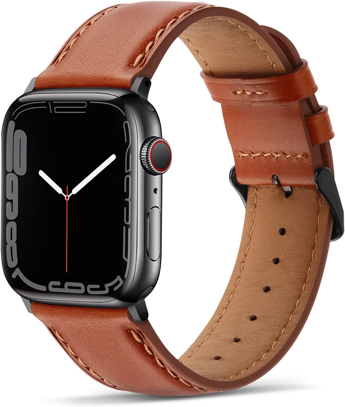 Thumbnail 1 de Anlinser Leather Apple Watch Strap 38–42mm (Brown) – Compatible with iWatch Series 1–11 and SE