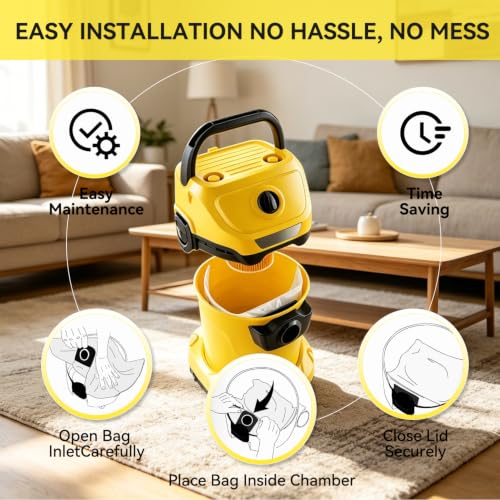 Detalle de 10 Stück Staubsaugerbeutel für Kärcher WD3 – compatible Ersatzbeutel, MV3, SE4001/SE4002