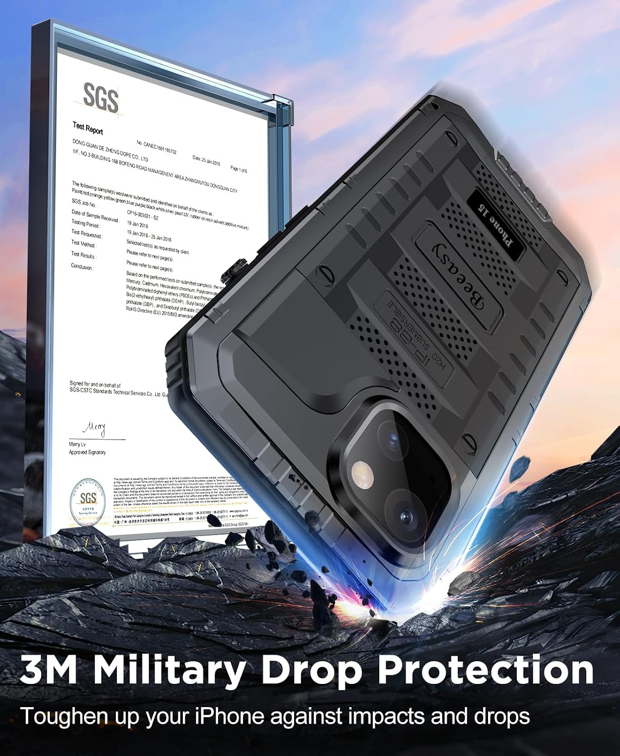 Detalle de Beeasy iPhone 15 waterproof case 6.1 inch