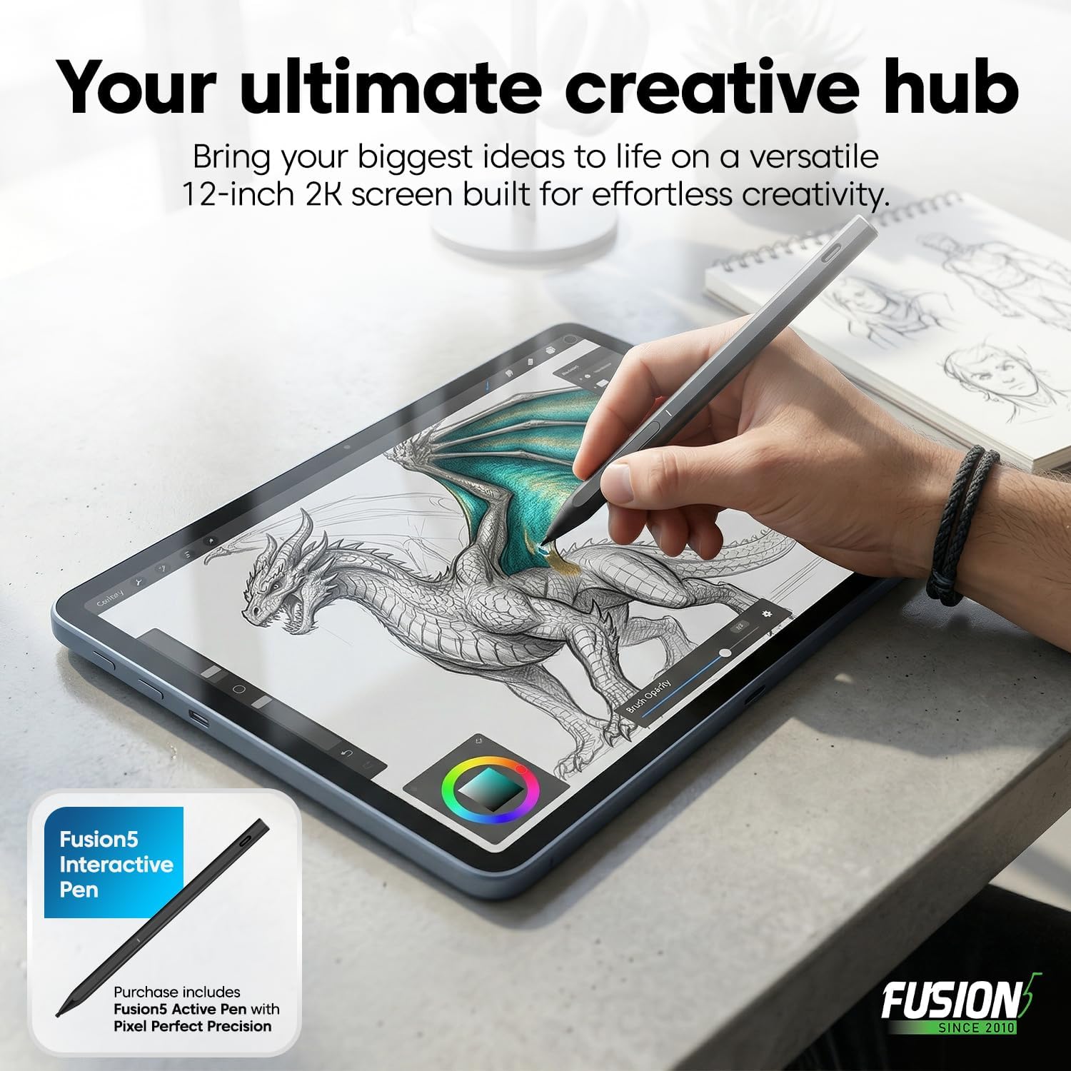 Thumbnail 3 de Fusion5 Helios 12" 2K Windows 11 Tablet PC (2026) with Stylus, 12GB DDR5 / 512GB SSD