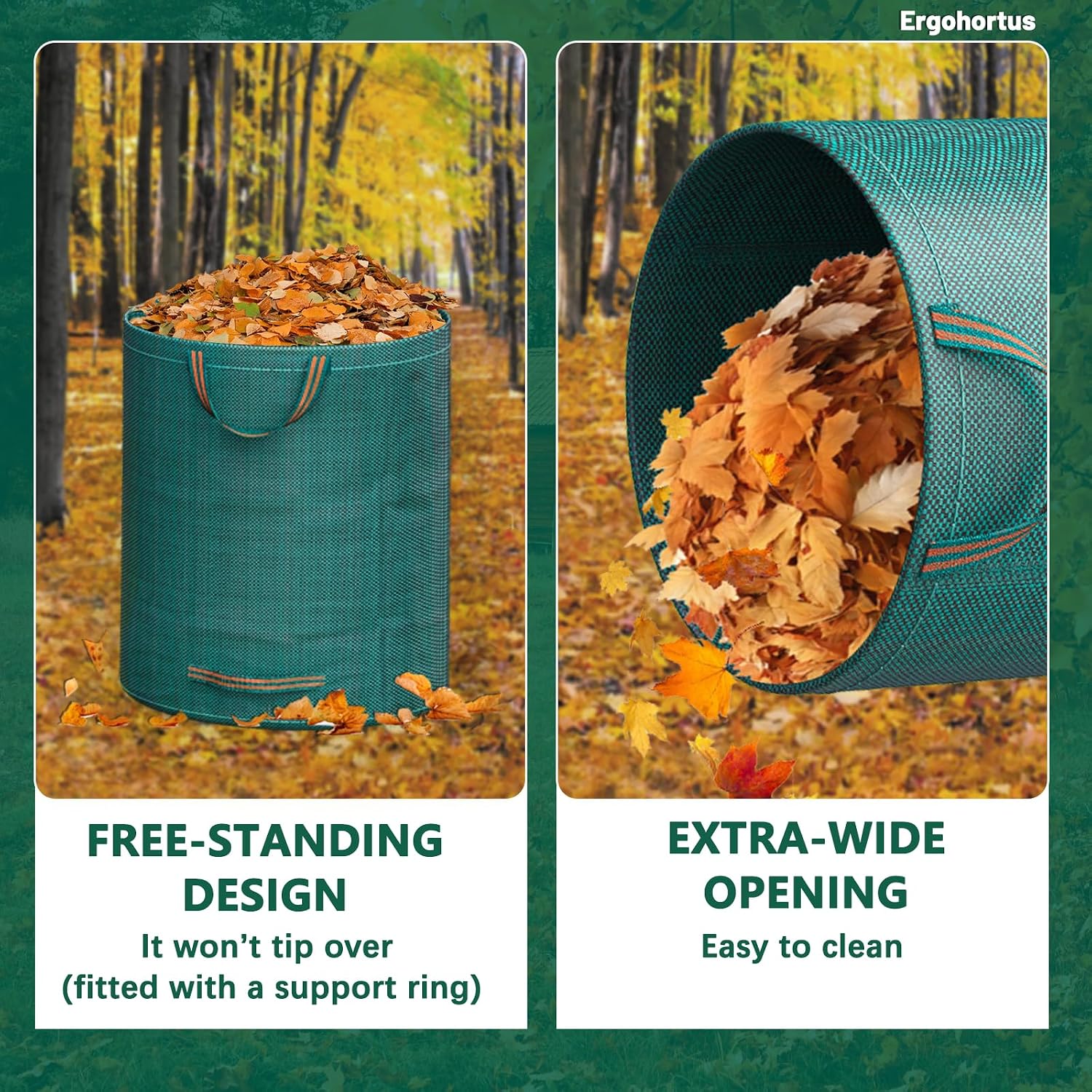 Thumbnail 4 de Ergohortus Heavy Duty Garden Waste Bags — 300L, Reusable with Handles, Waterproof & Foldable