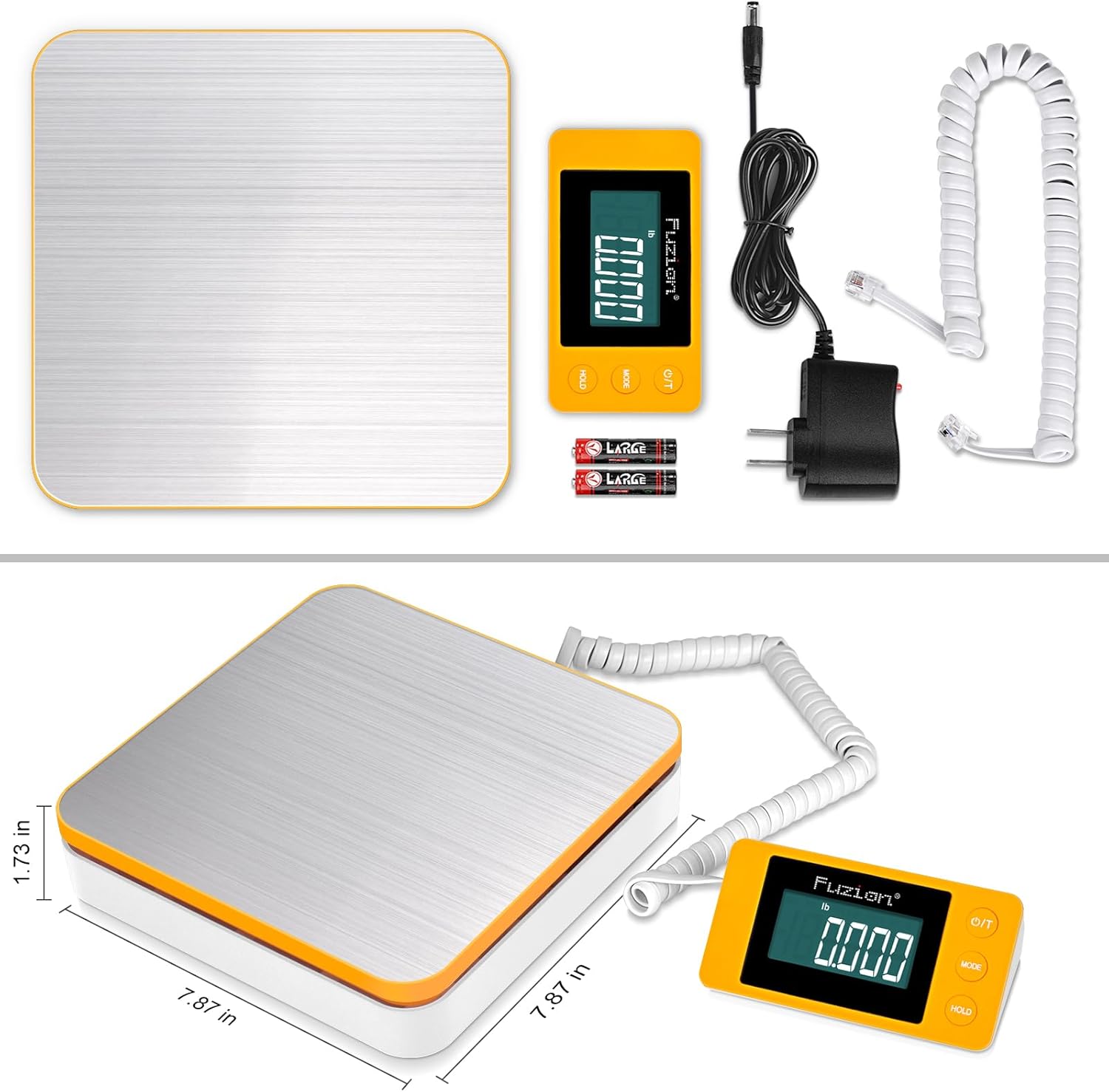 Thumbnail 1 de Fuzion Shipping Postal Scale - 110LB x 0.1oz, Large LCD, 5 Units, Dual Power (Batteries & Adapter)