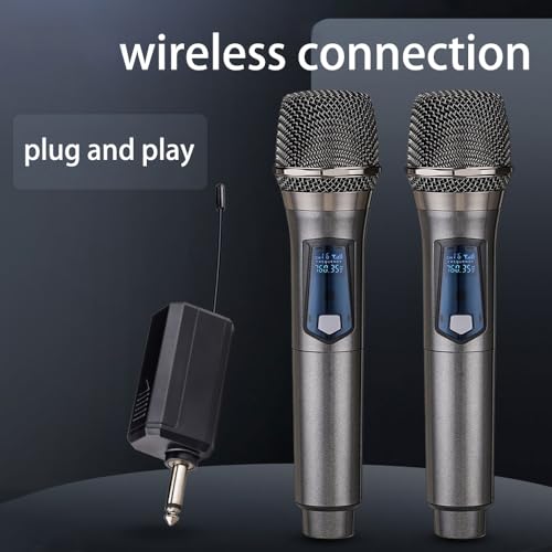 Detalle de HUACAM Wireless Microphone System: Rechargeable Dual Handheld Mics, 200 ft Range