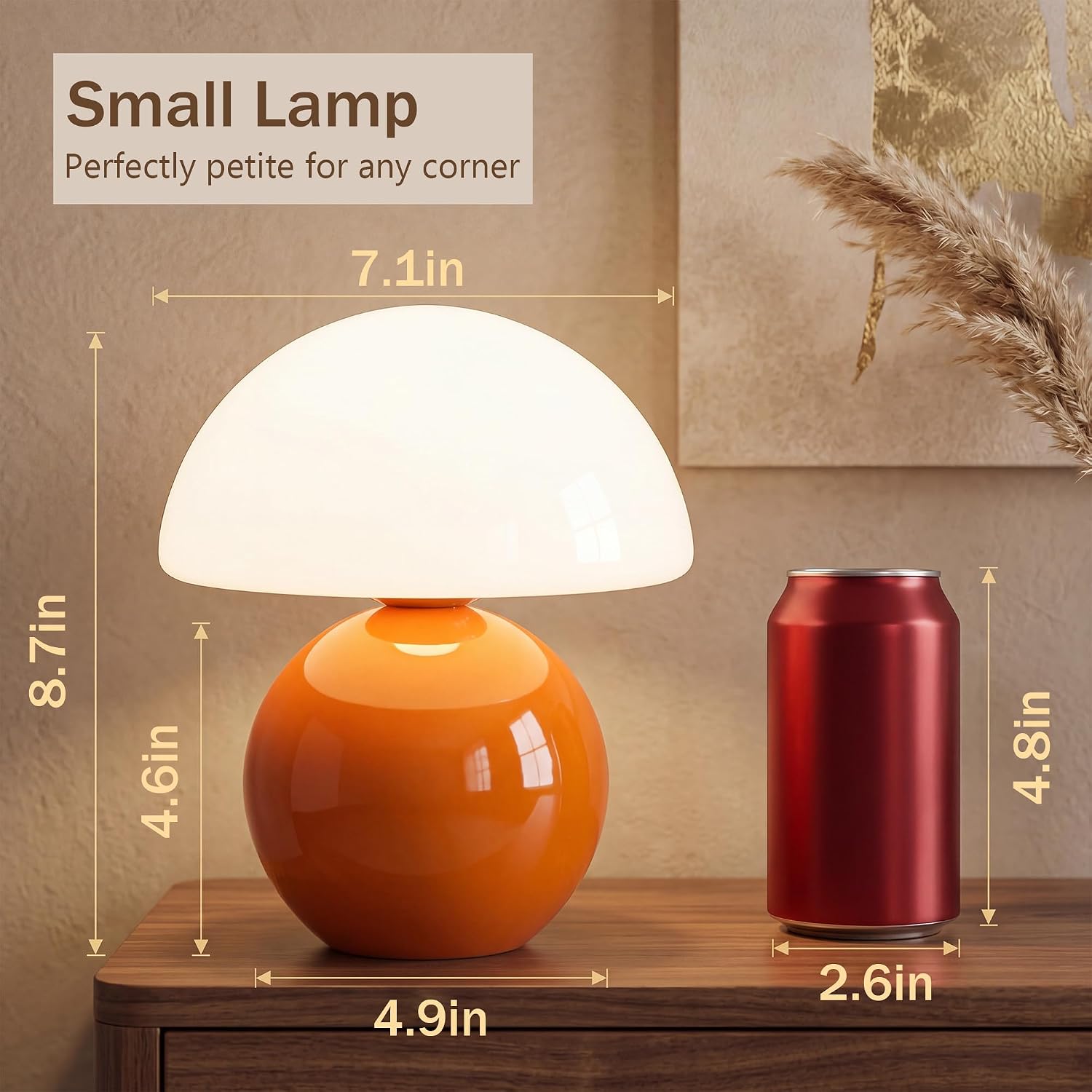 Detalle 1 de Dawnwake Pilz-Nachttischlampe LED, 0–100% dimmbar
