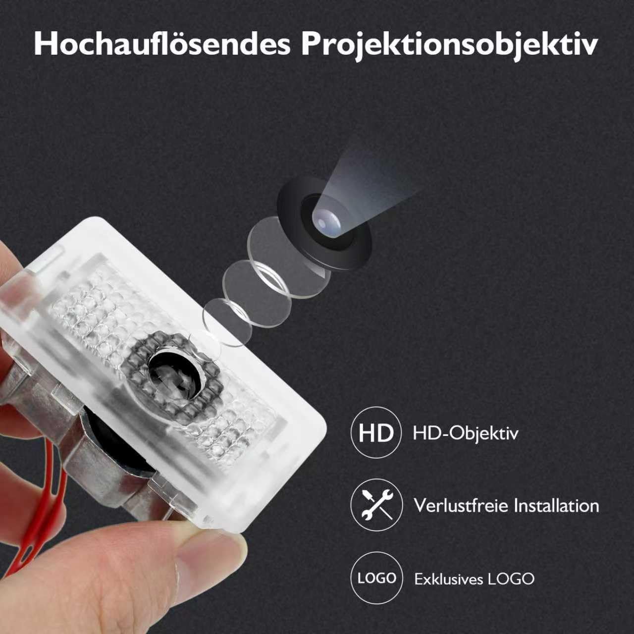 Thumbnail 3 de VIHIMAI 4er Set Tesla Autotür LED Logo Projektoren – kompatibel mit Model Y/3/S/X