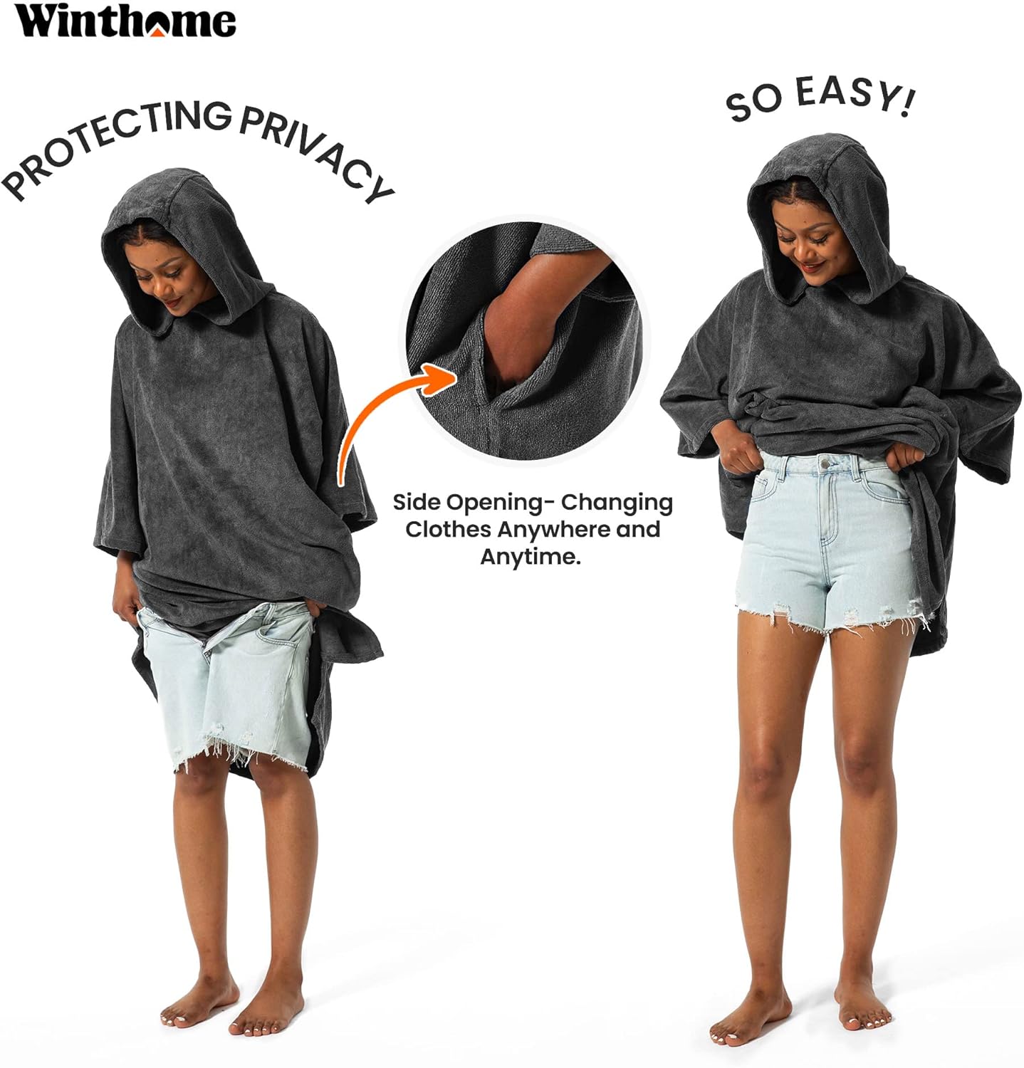 Thumbnail 2 de Winthome Changing Bath Robe — Surf Poncho Towel with Hooded Design