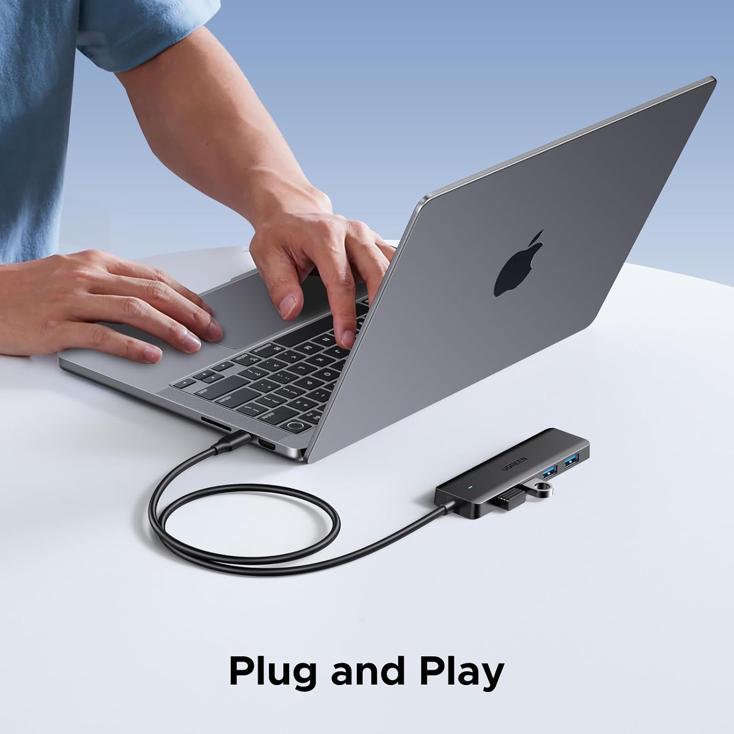 Detalle 2 de UGREEN USB-C-hub met 4 USB 3.0-poorten, kabel van 60 cm en 5 Gbps