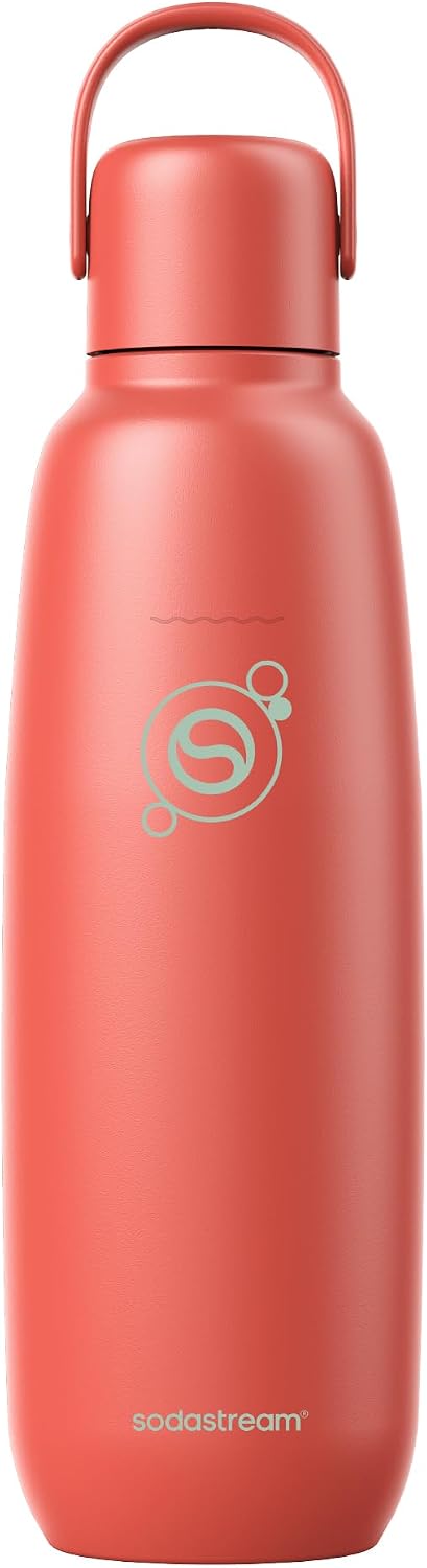 SodaStream Fizz & Go Cool Edelstahl 0,9 l doppelwandige Sprudelgetränkeflasche (Papaya)