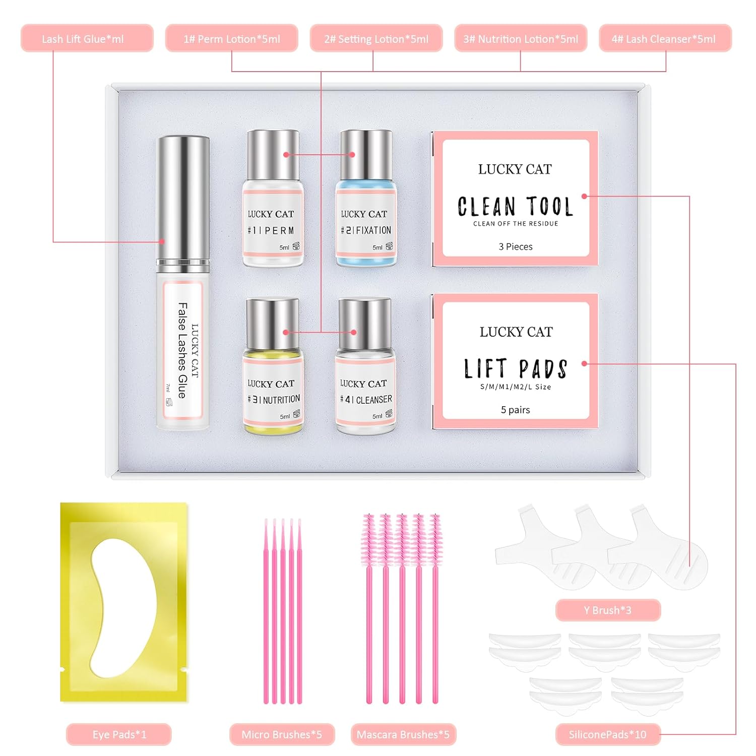 Detalle de Wimpernlifting Set – Aktualisiertes Lash Lifting Kit mit Silikonkissen, natürlicher Schwung