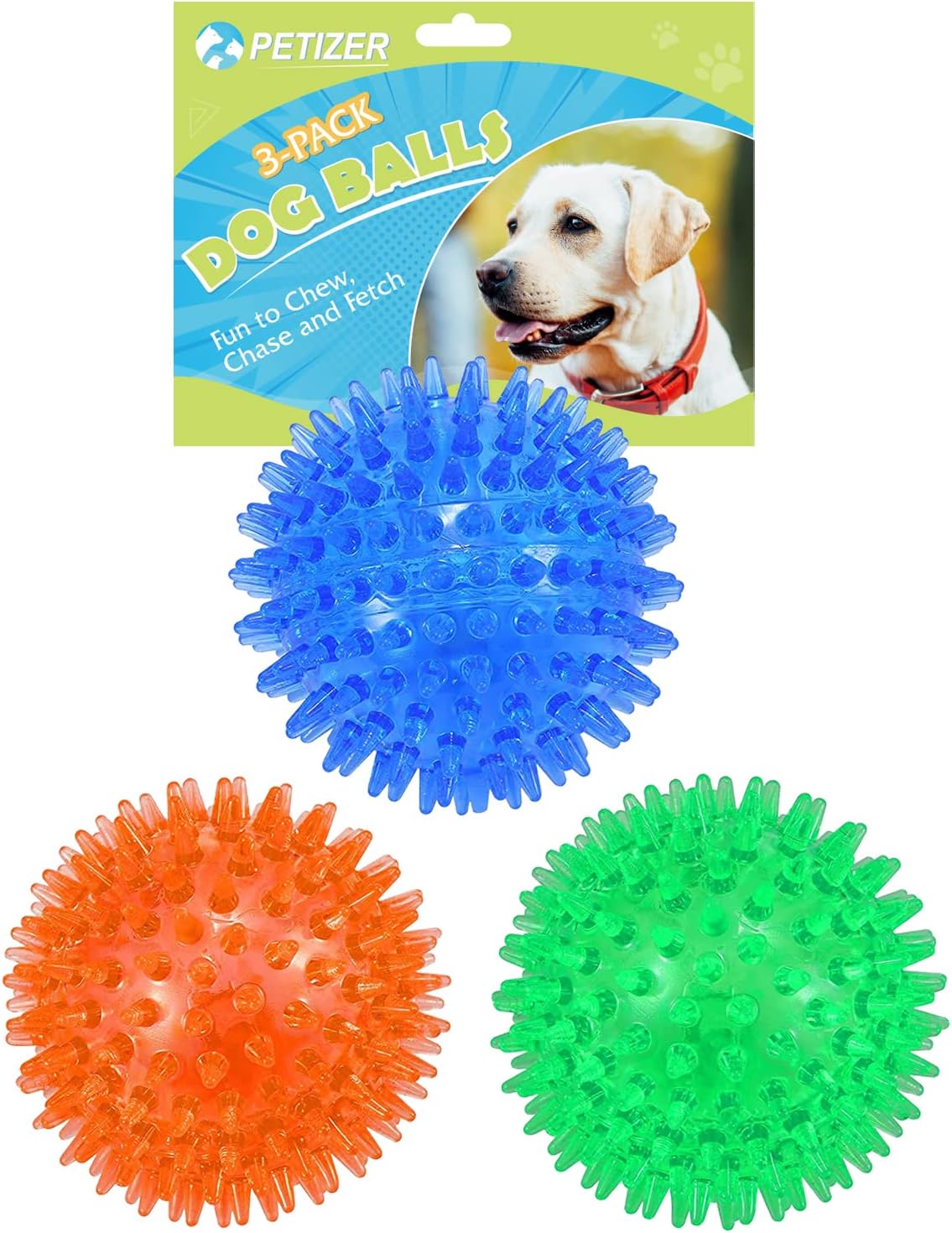Detalle de petizer 01 2.5-Inch Squeaky Dog Balls, 3-Pack Floating Fetch Toys