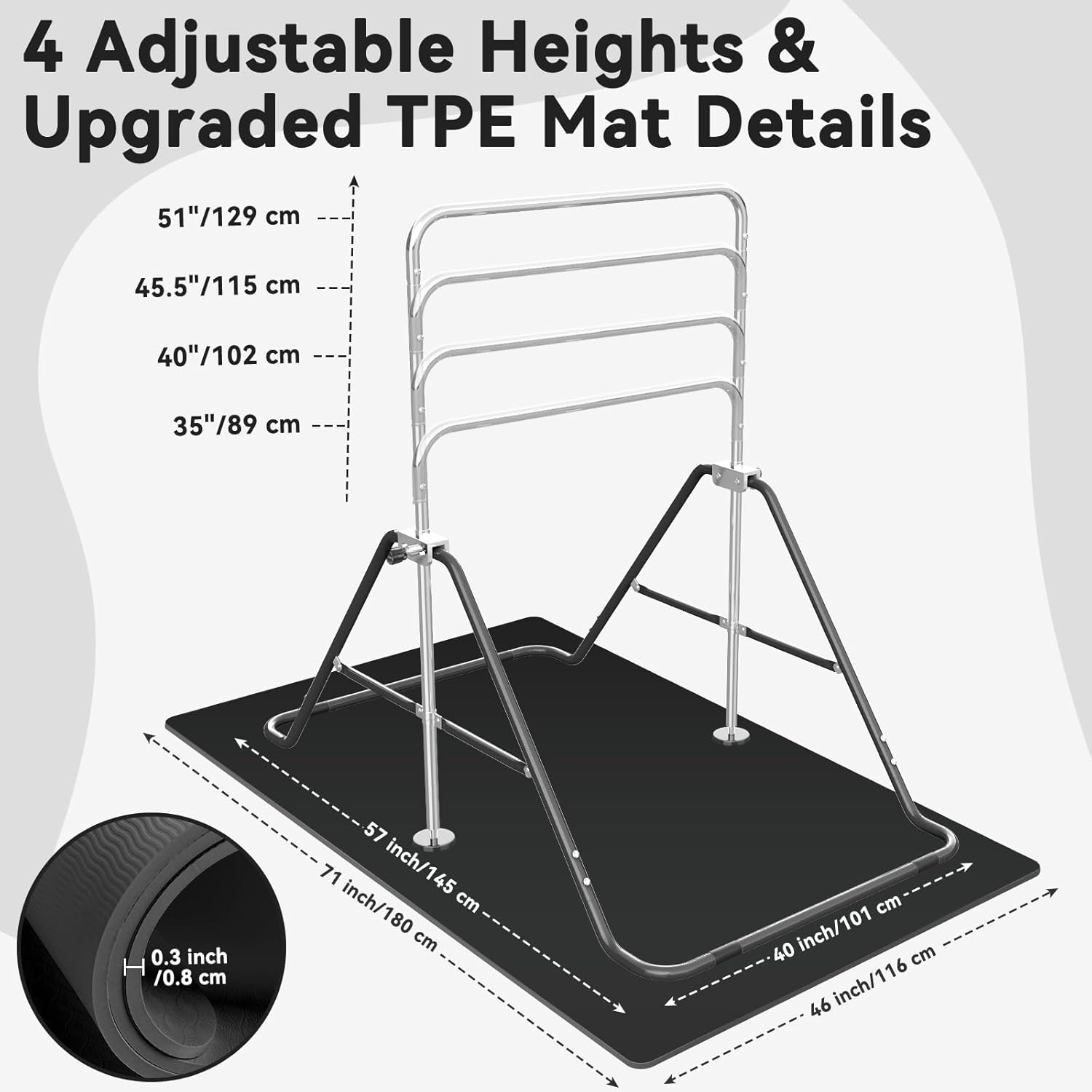 Thumbnail 1 de FBSPORT Gymnastics Bars with TPE Mat: Adjustable, Foldable Junior Training Kip Bar for Home Use