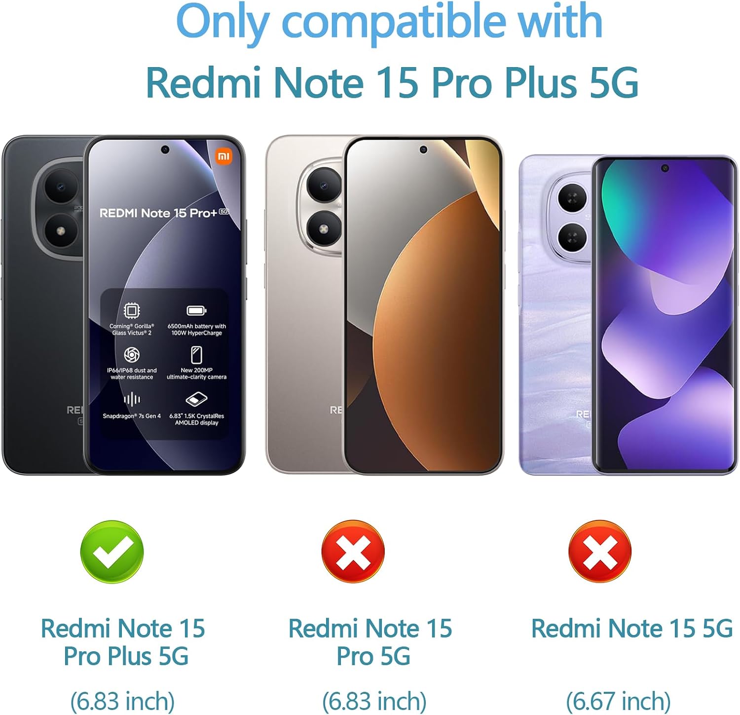 Detalle 2 de Anoowkoa Transparente TPU-Hülle für Xiaomi Redmi Note 15 Pro Plus / Poco M8 Pro 5G – Dünn, Stoßfest, Kratzfest