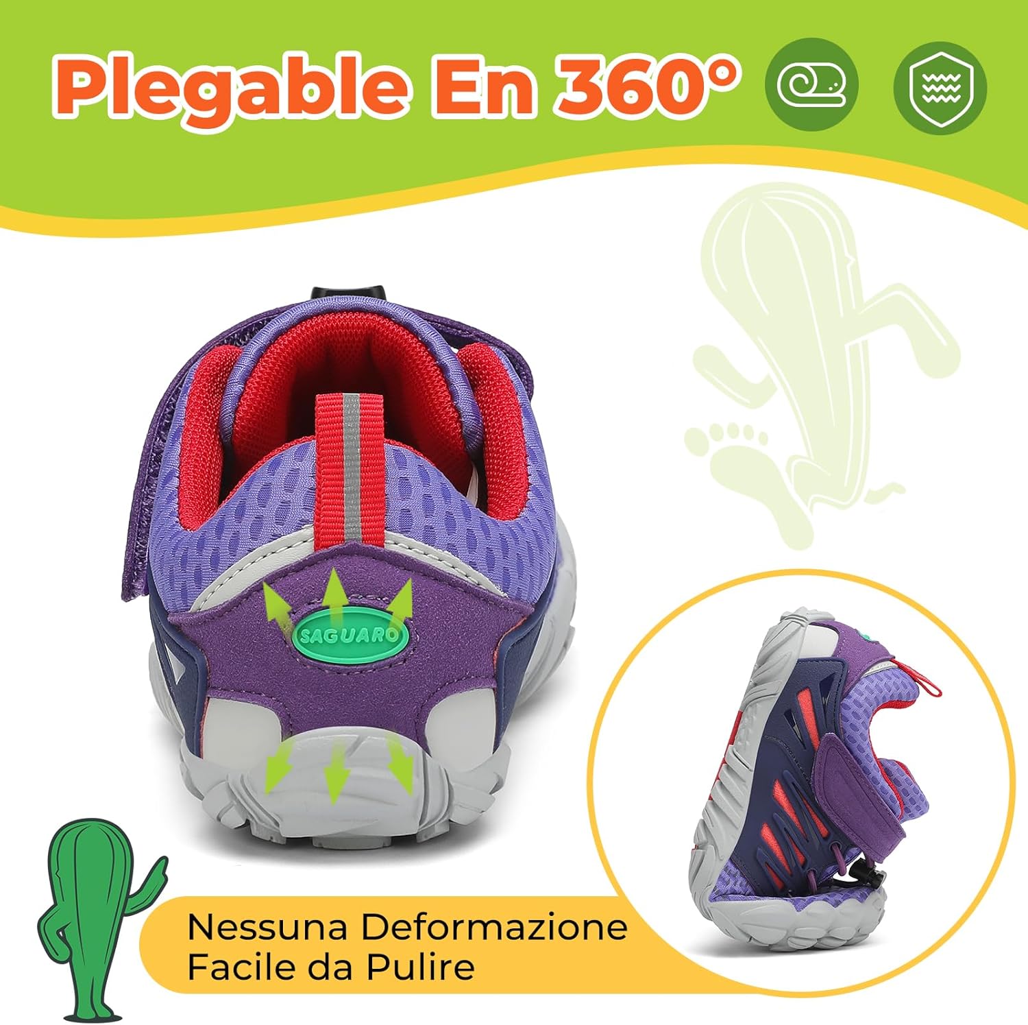 Thumbnail 5 de SAGUARO Barefoot Shoes Bambini traspiranti antiscivolo (Gr. 24-36) – scarpe minimaliste per acqua e spiaggia