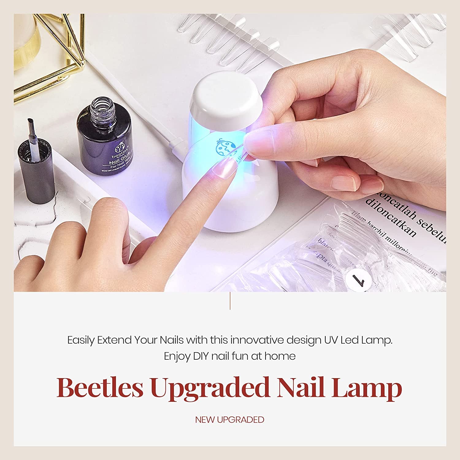 Detalle 2 de beetles Gel Polish Beetles Mini UV-Lampe für Gelnägel – tragbares UV/LED-Licht mit Sensor